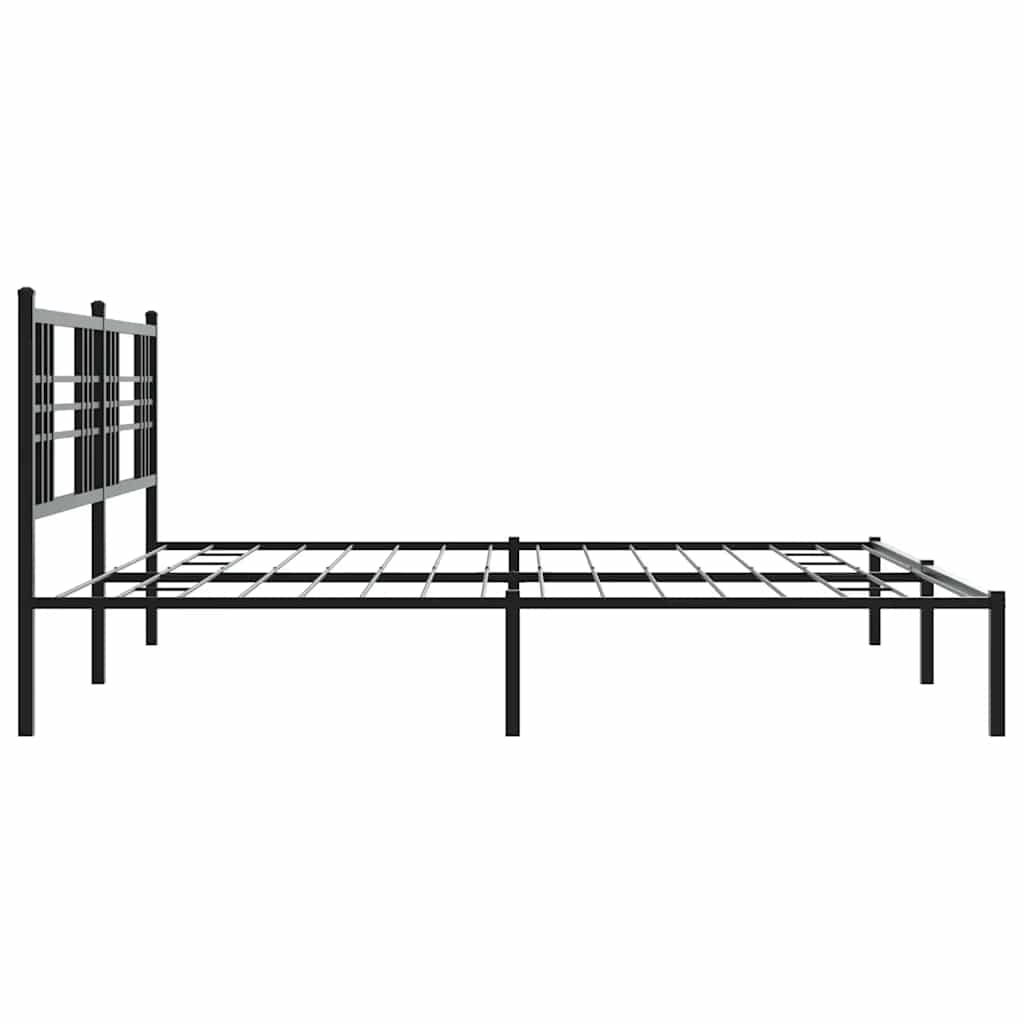 Bettgestell mit Kopf- und Fußteil Metall Schwarz 90x200 cm