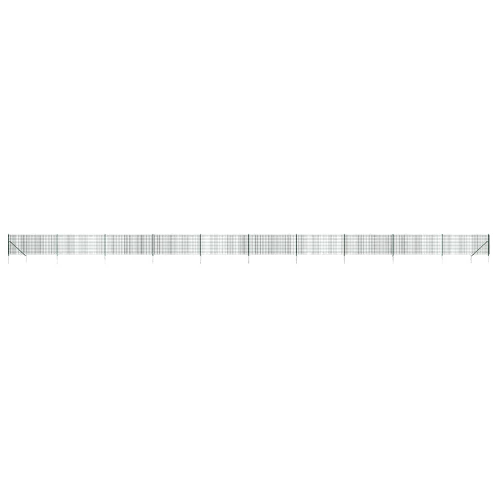 Maschendrahtzaun mit Bodenhülsen Grün 2x10 m