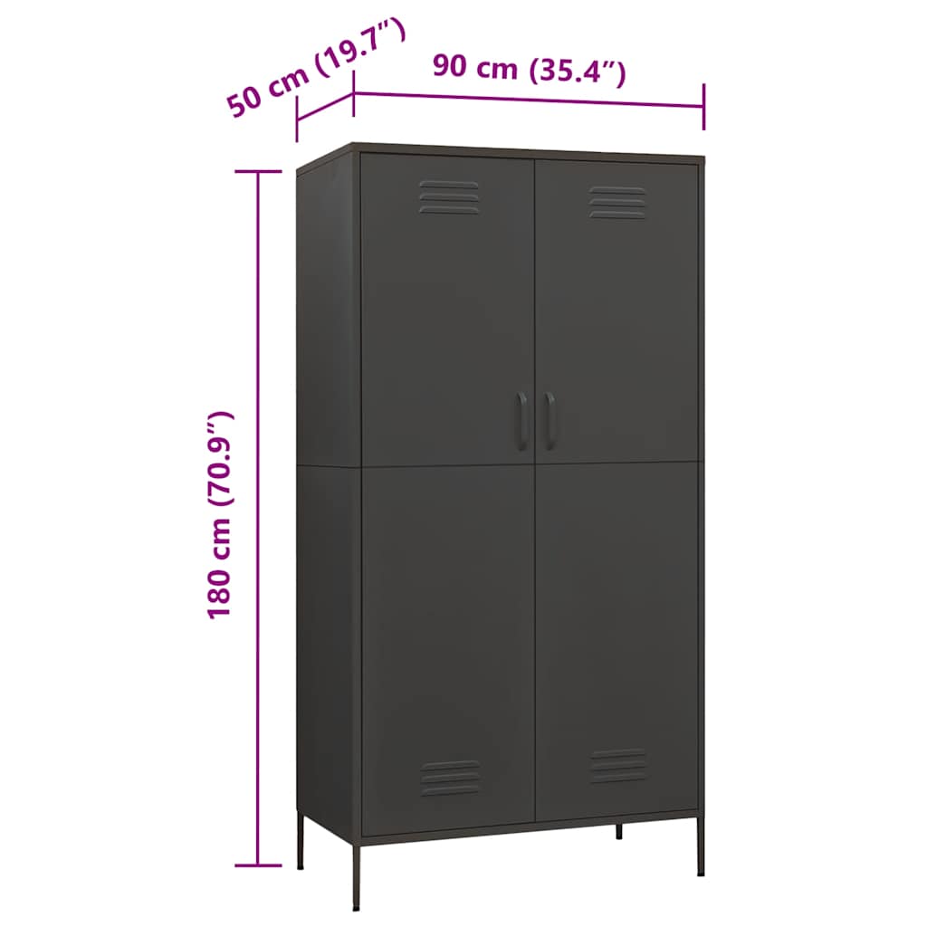 Kleiderschrank Olivgrün 90x50x180 cm Stahl