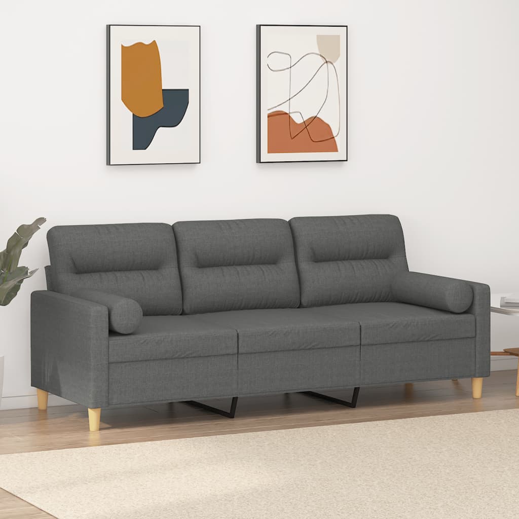 2-Sitzer-Sofa mit Zierkissen Braun 120 cm Stoff