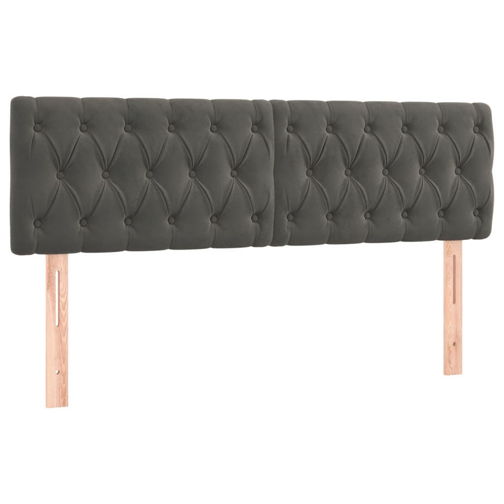 Kopfteil Hellgrau 80x7x118/128 cm Samt