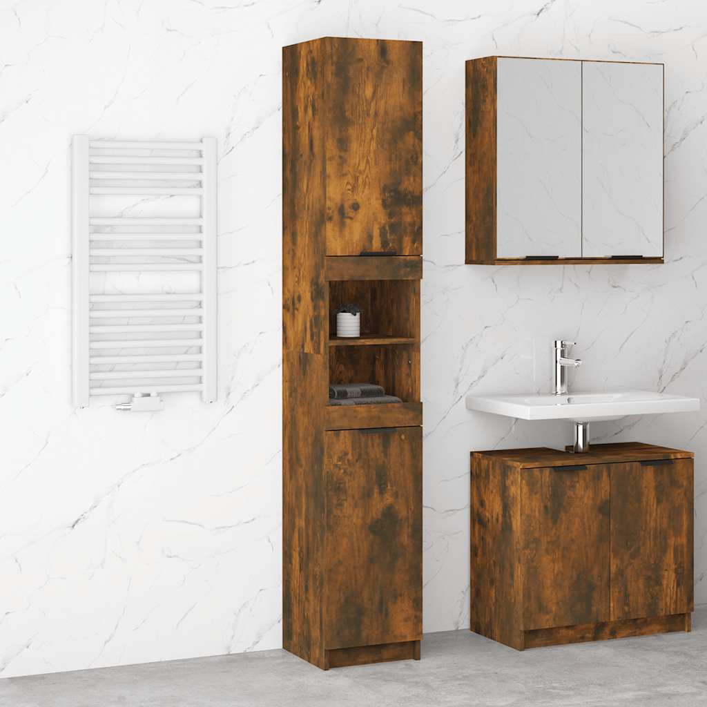 Badschrank Weiß 32x34x188,5 cm Holzwerkstoff