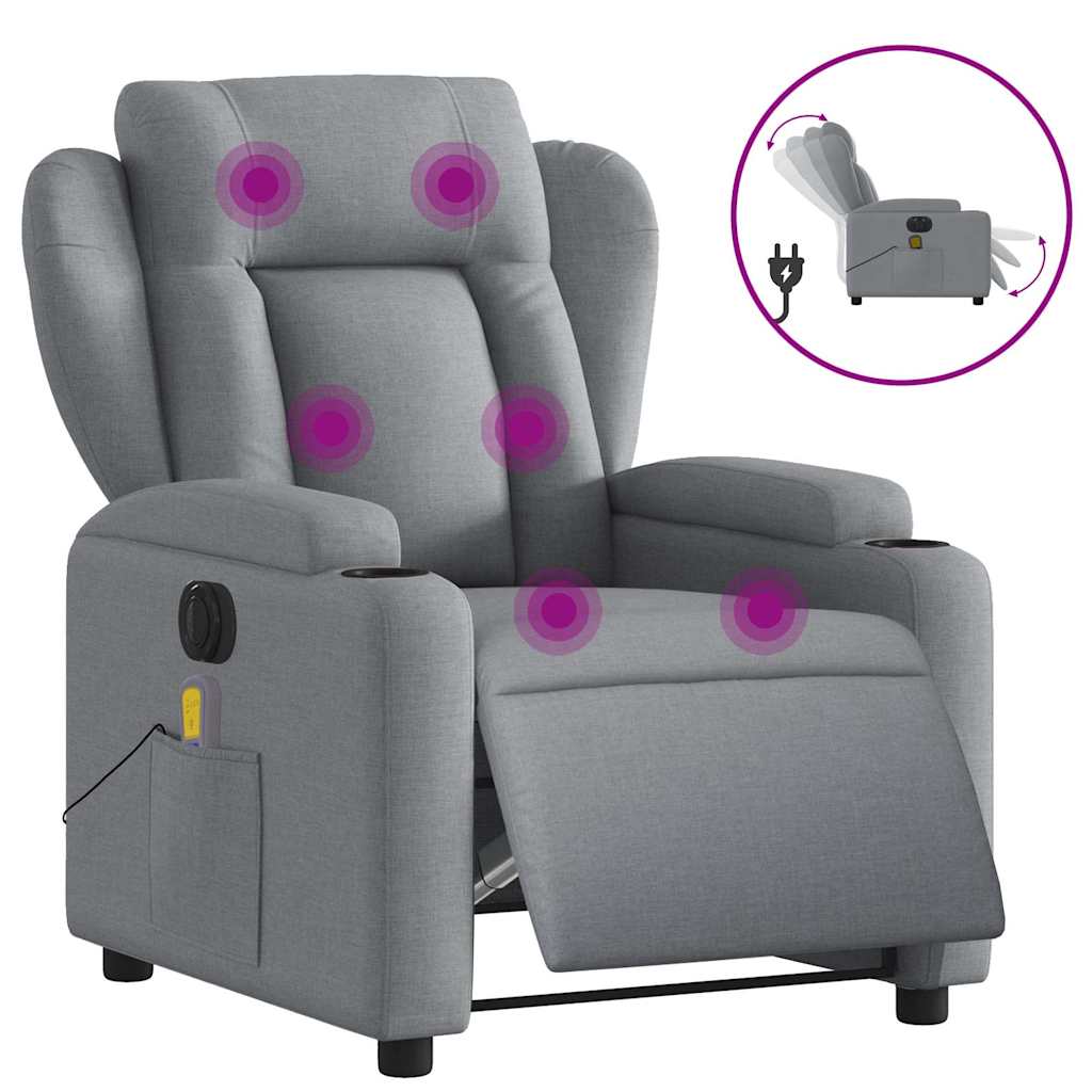Relaxsessel Elektrisch Hellgrau Stoff