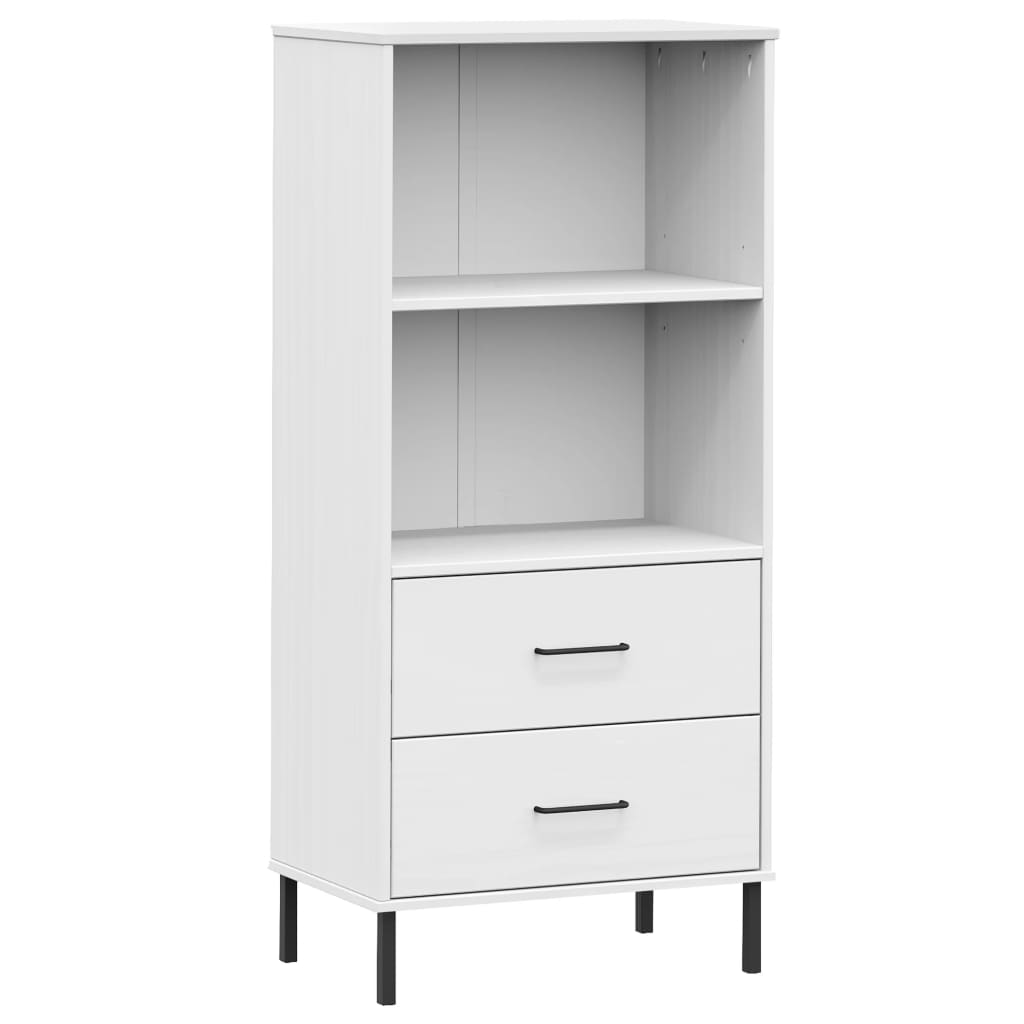 Bücherregal OSLO 2 Schubladen Braun 60x35x128,5 cm Massivholz