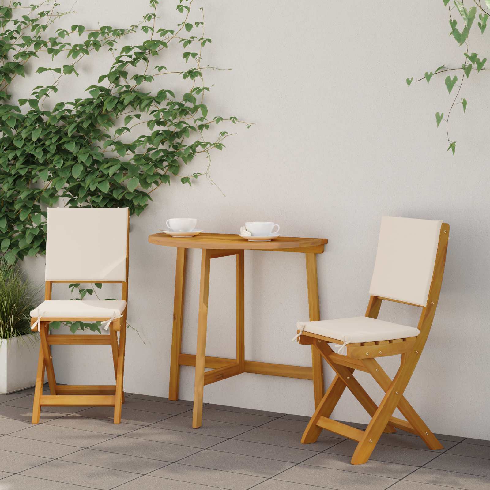 Außen Bistro-Stühle 6 pcs Natur Massivholz Akazie