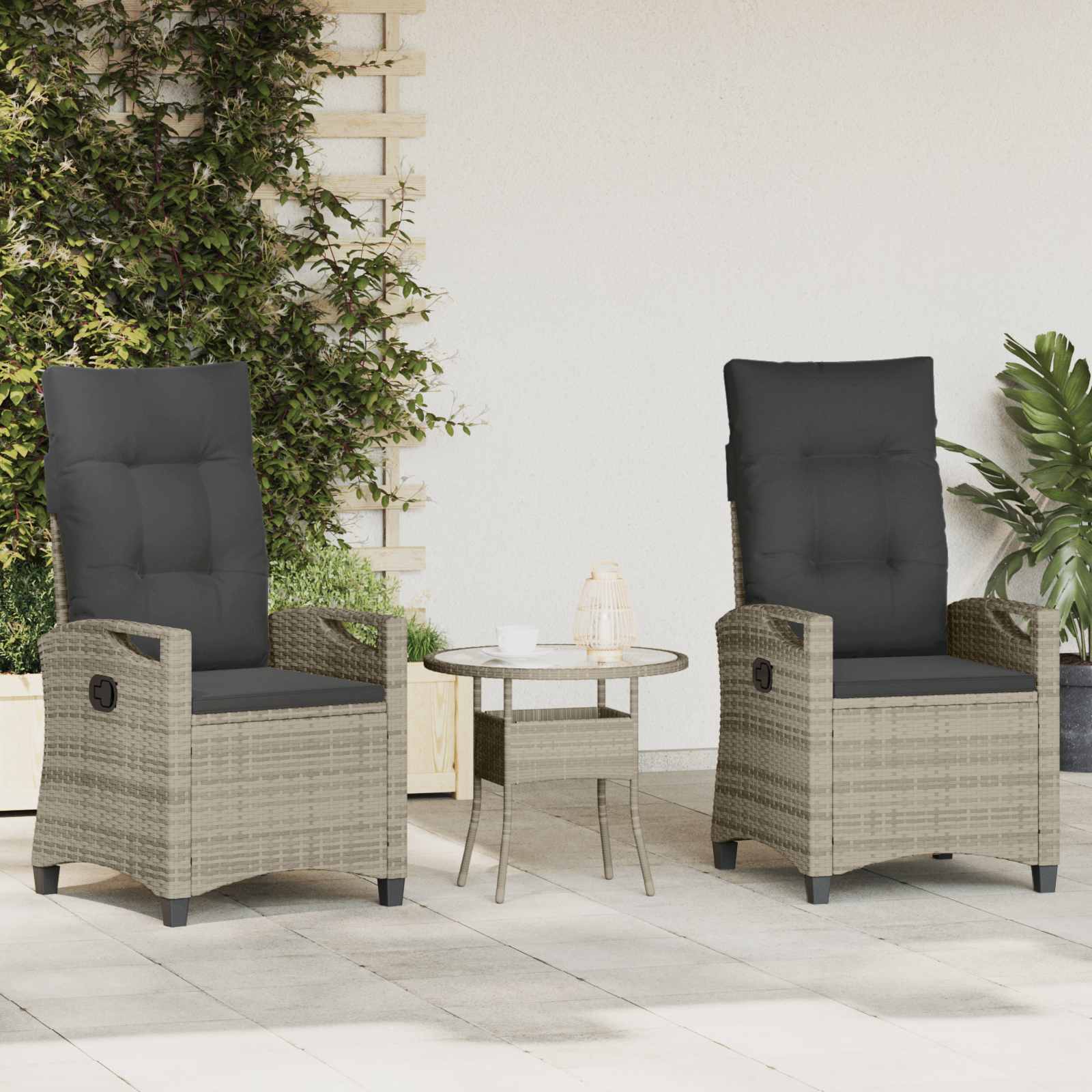 Gartenstuhl 2 pcs Schwarz 56 x 64 x 94 cm Stahl und Polyester