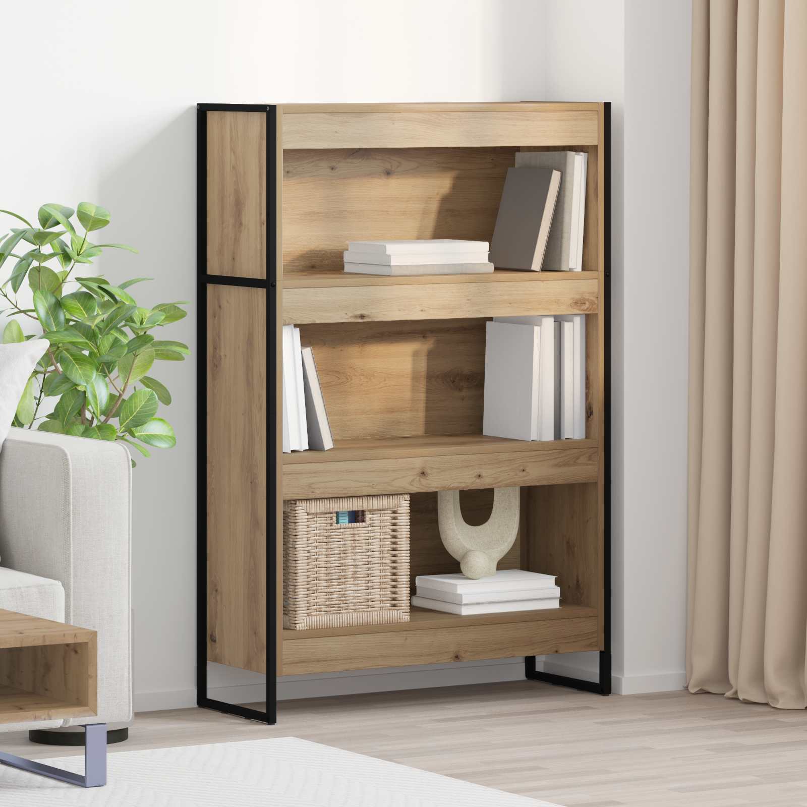 Bücherregal 2 pcs Schwarz Eichen-Optik 60 x 30 x 189,5 cm