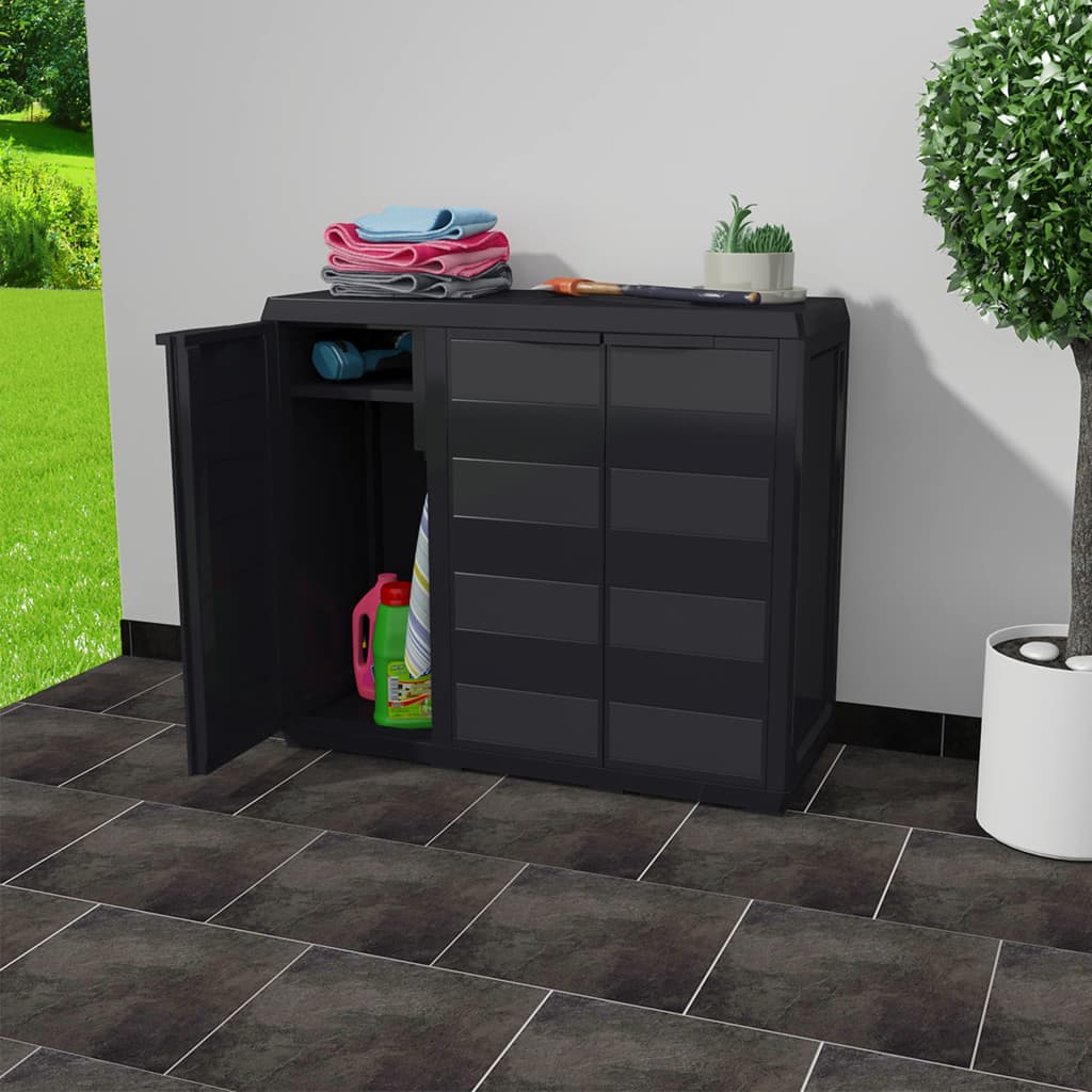 Gartenschrank mit 4 Böden Schwarz