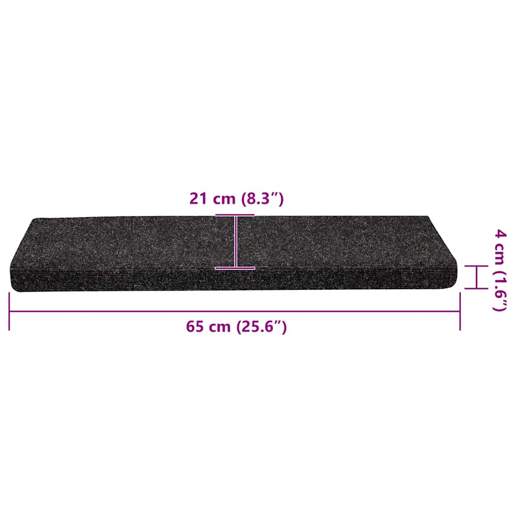 Stufenmatten Selbstklebend 15 Stk. 65x21x4 cm Hellbraun Rechteckiger Rand