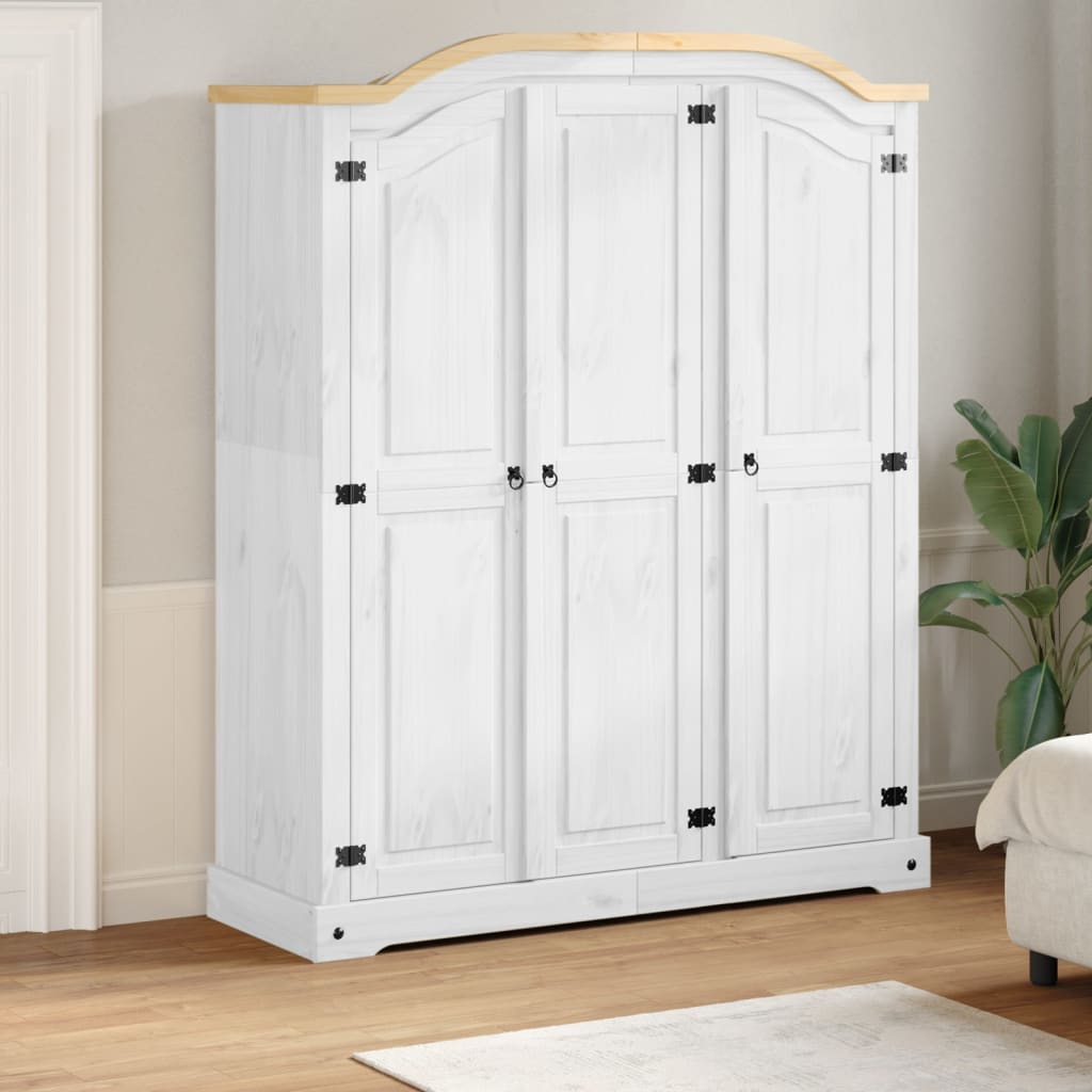 Kleiderschrank Corona 151,5x52x186 cm Massivholz Kiefer