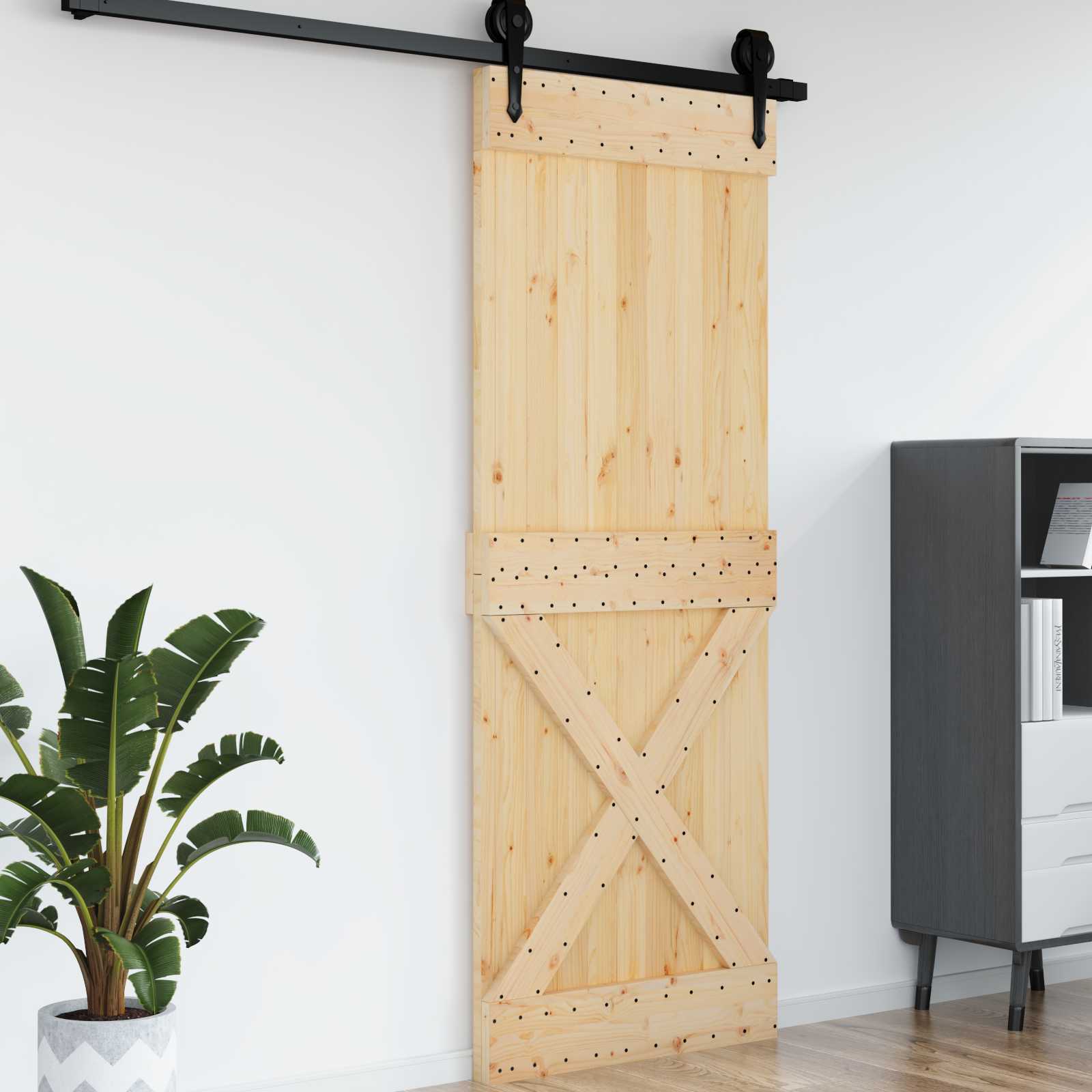 Tür NARVIK Natur 80 x 210 cm Massivkiefer