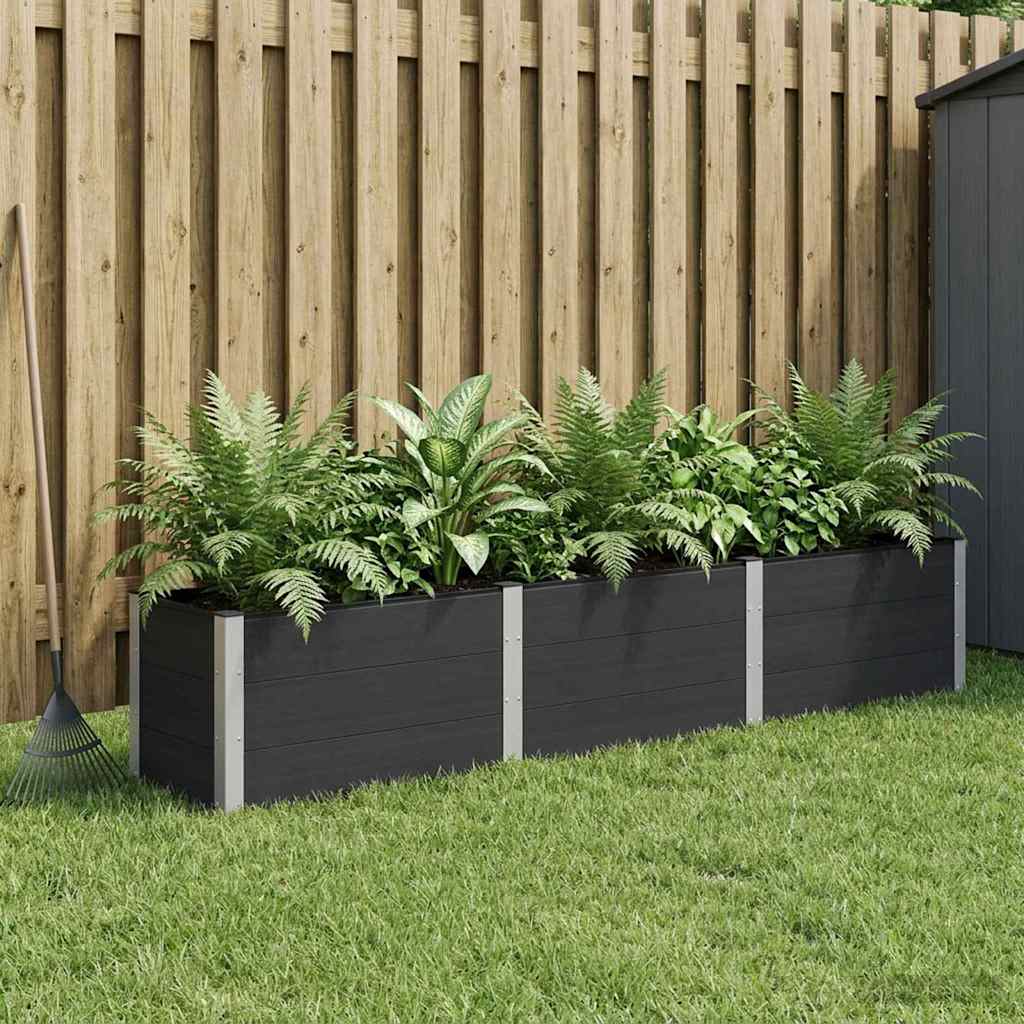 Garten-Hochbeet 200x50x54 cm WPC Grau