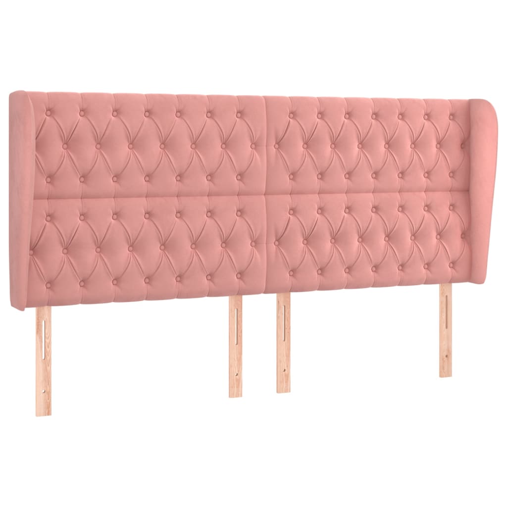 Kopfteil mit Ohren Dunkelblau 93x23x78/88 cm Samt