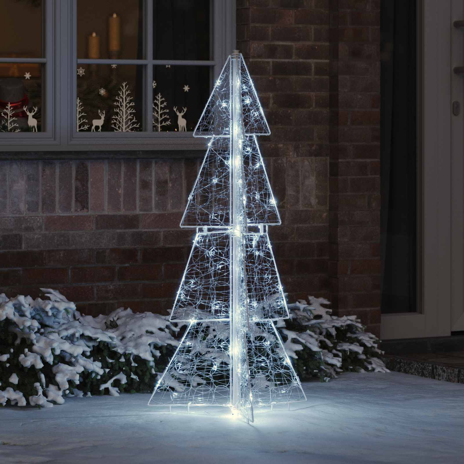 Weihnachtsbaum mit 100 LEDs Warmes Weiß 120 cm Acryl