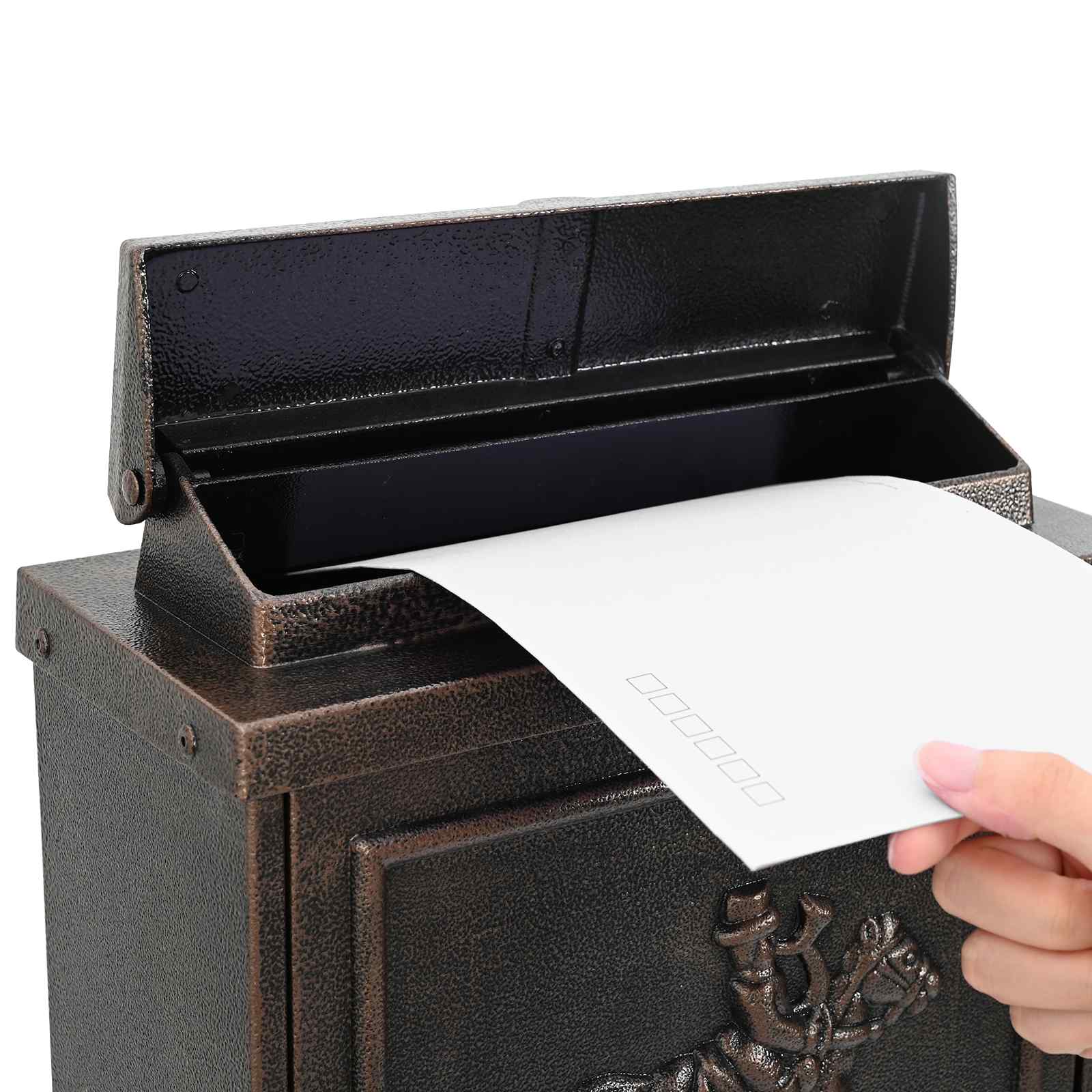 Wandmontierter Briefkasten Grün 29 x 13 x 41 cm Gussaluminium