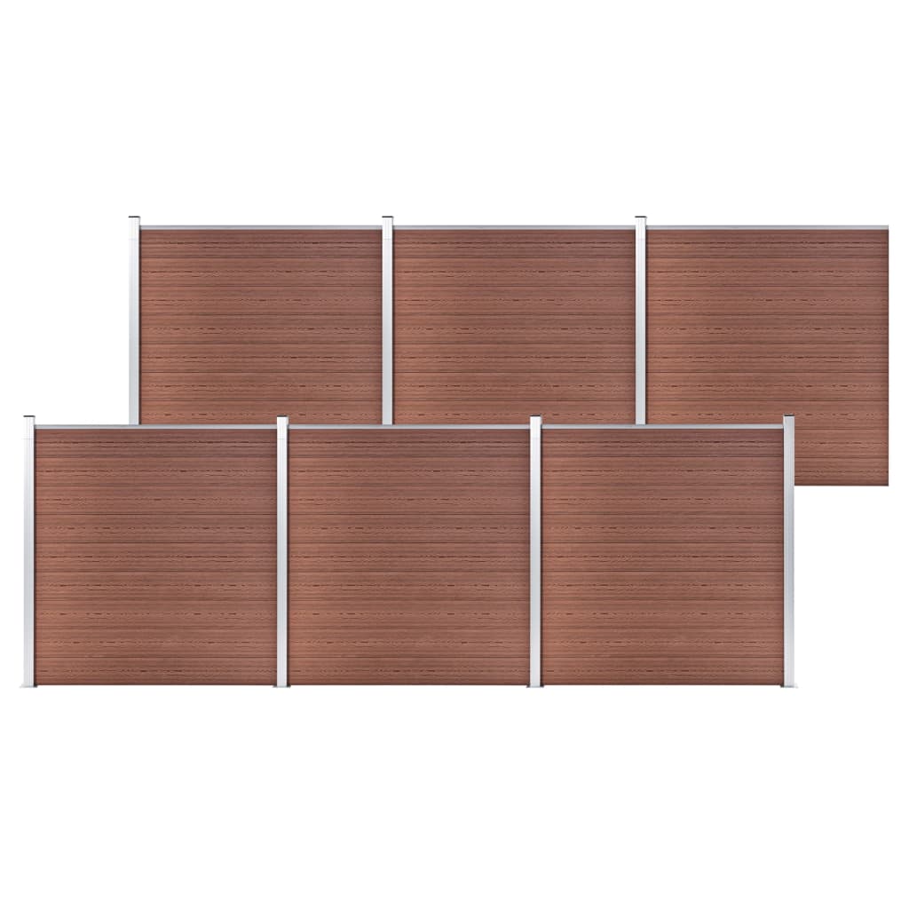 Zaunelement WPC 180x186 cm Schwarz