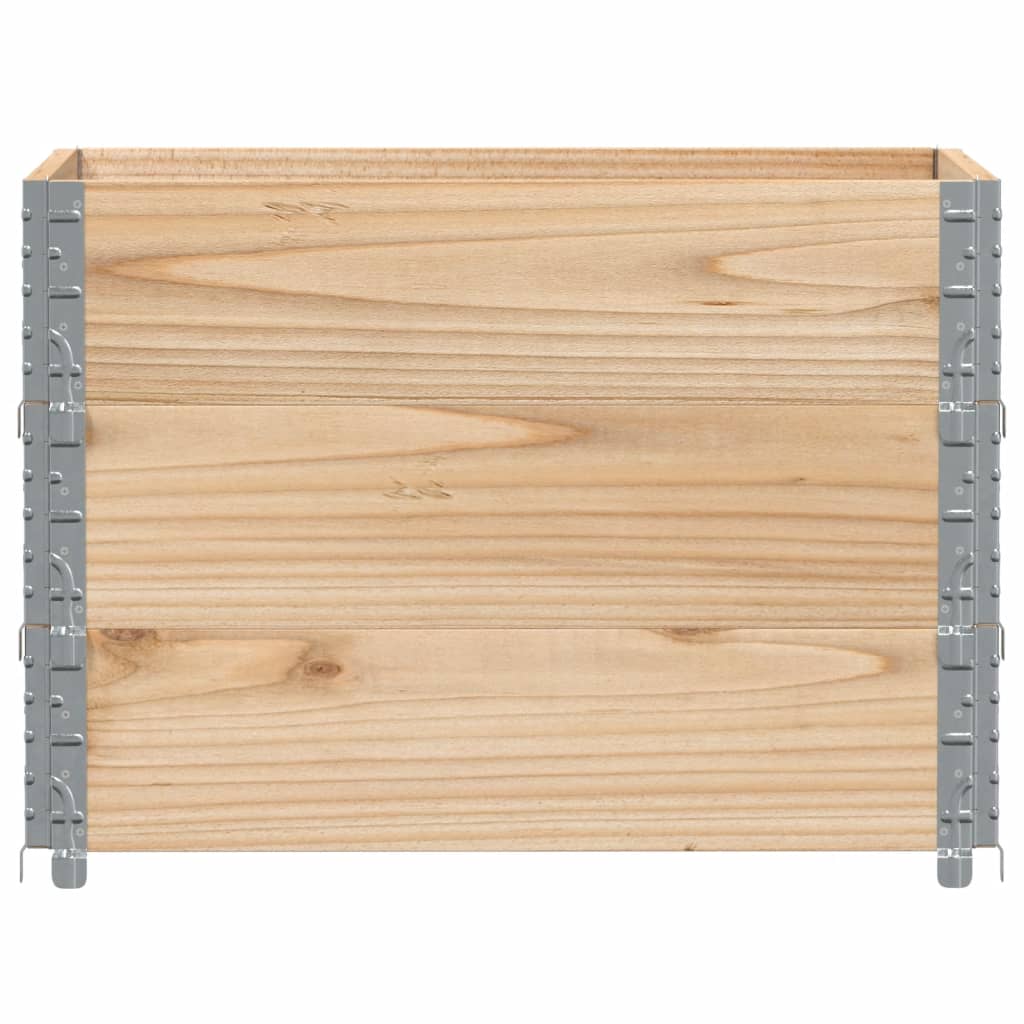 Paletten-Aufsatzrahmen Schwarz 80x60 cm Massivholz Kiefer