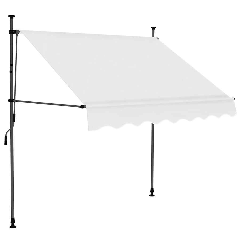 Einziehbare Markise Handbetrieben mit LED 100 cm Blau und Weiß