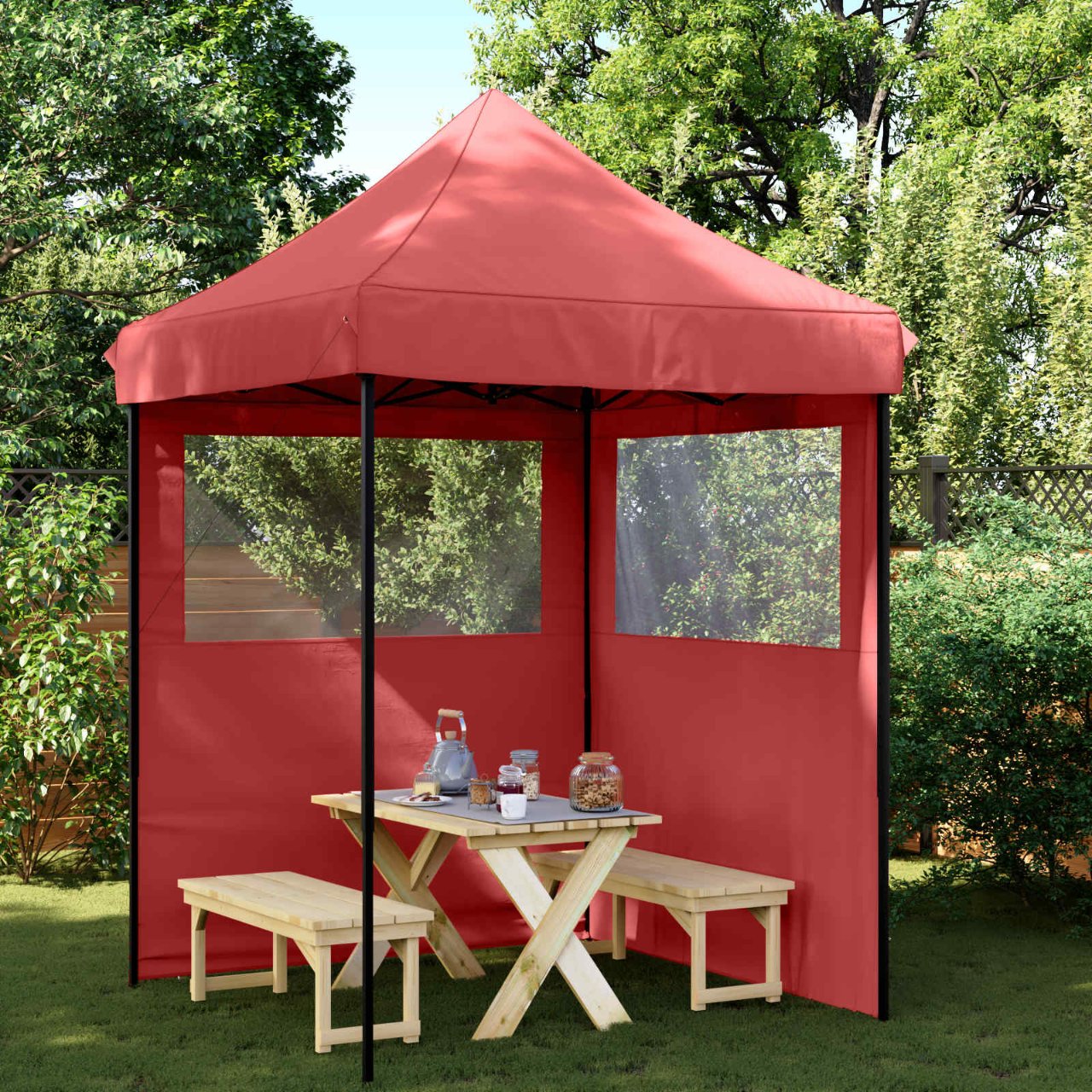 Partyzelt Faltbar Pop-Up Schwarz 200x200x306 cm