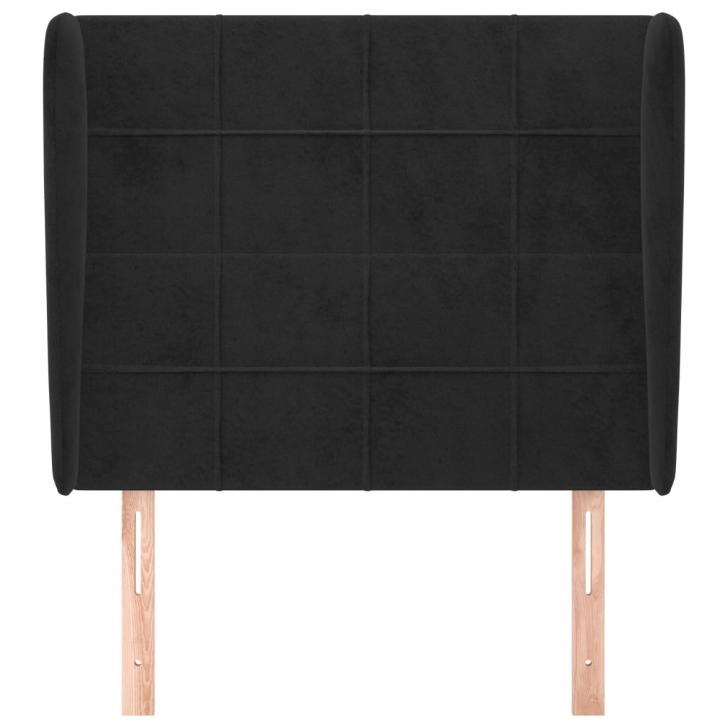 Kopfteil mit Ohren Dunkelblau 93x23x78/88 cm Samt