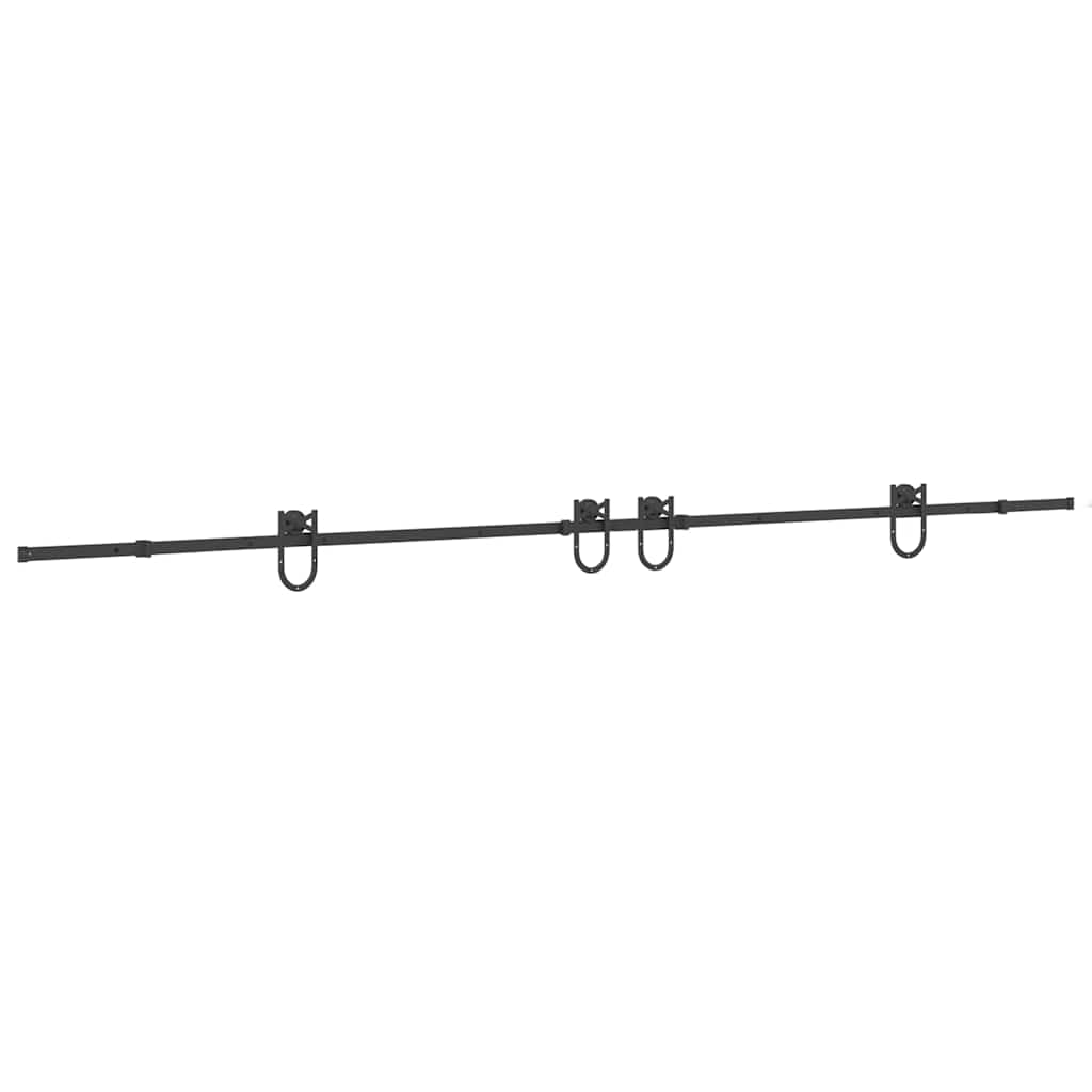 Schiebetürbeschlag-Set 366 cm Stahl Schwarz