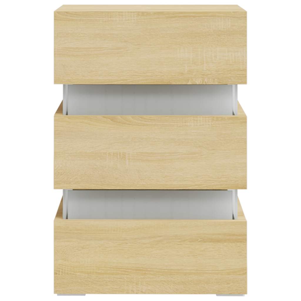 LED-Nachttisch Weiß 45x35x67 cm Holzwerkstoff