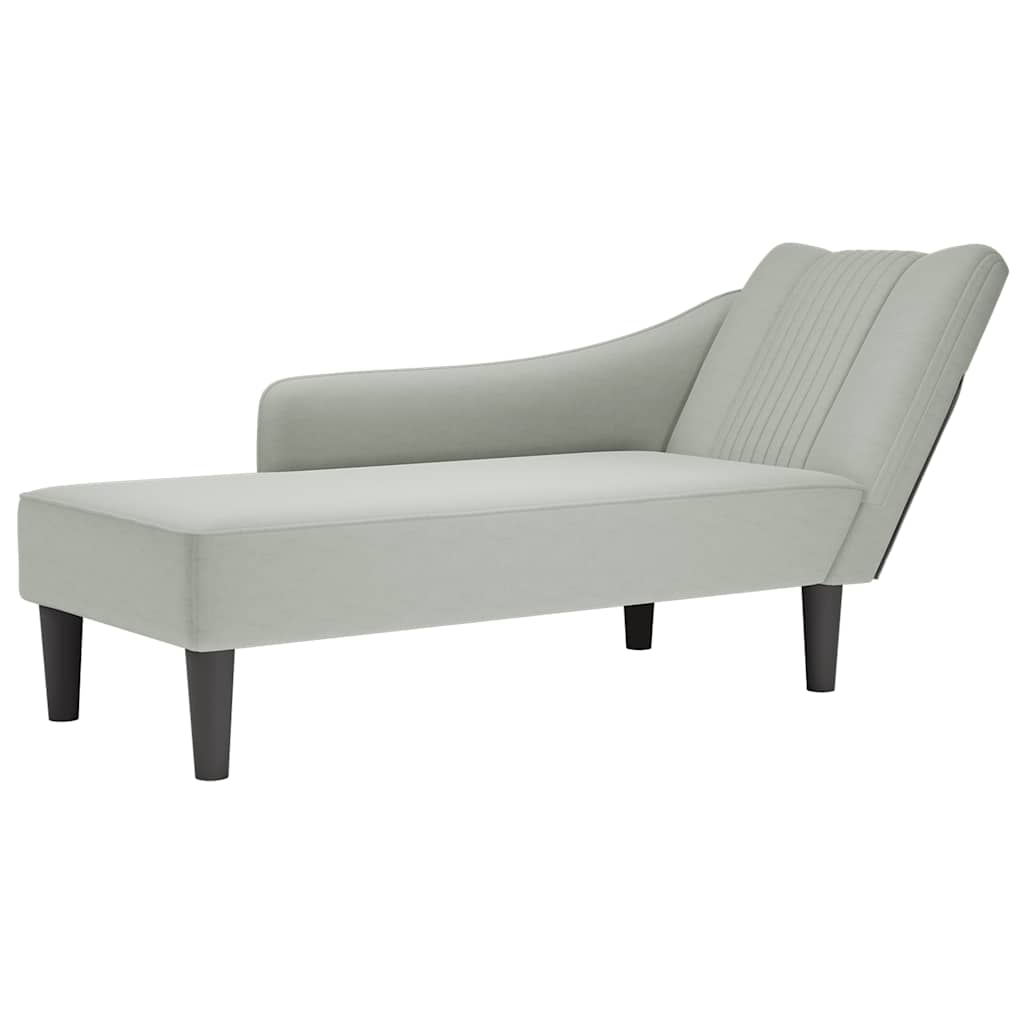 Chaiselongue mit Rechter Armlehne Blau Samt