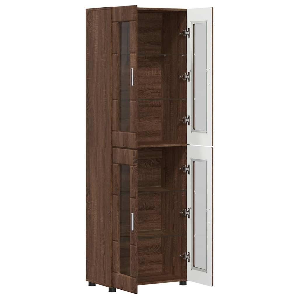 Highboard mit Regal FLORIN Weiß 60 x 35 x 182 cm Holzwerkstoff