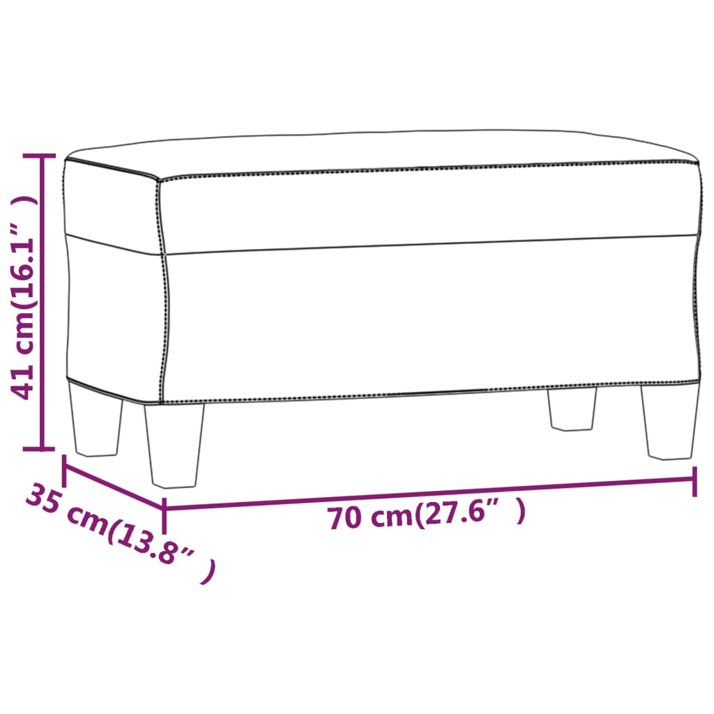 Sitzbank Hellgrau 70x35x41 cm Mikrofasergewebe