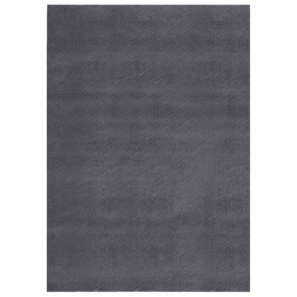 Teppich Waschbar Flauschig Kurzflor 160x230 Rutschfest Schwarz