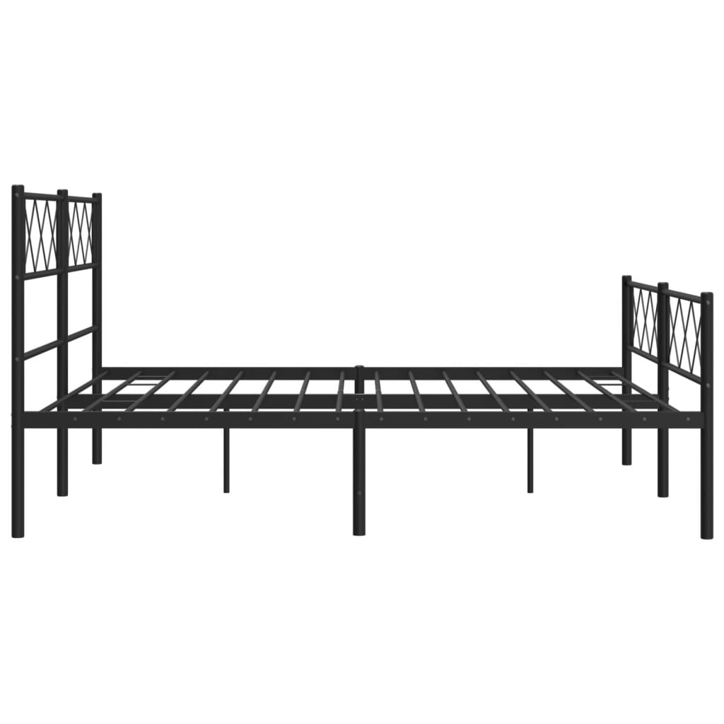 Bettgestell mit Kopfteil Metall Schwarz 100x190 cm