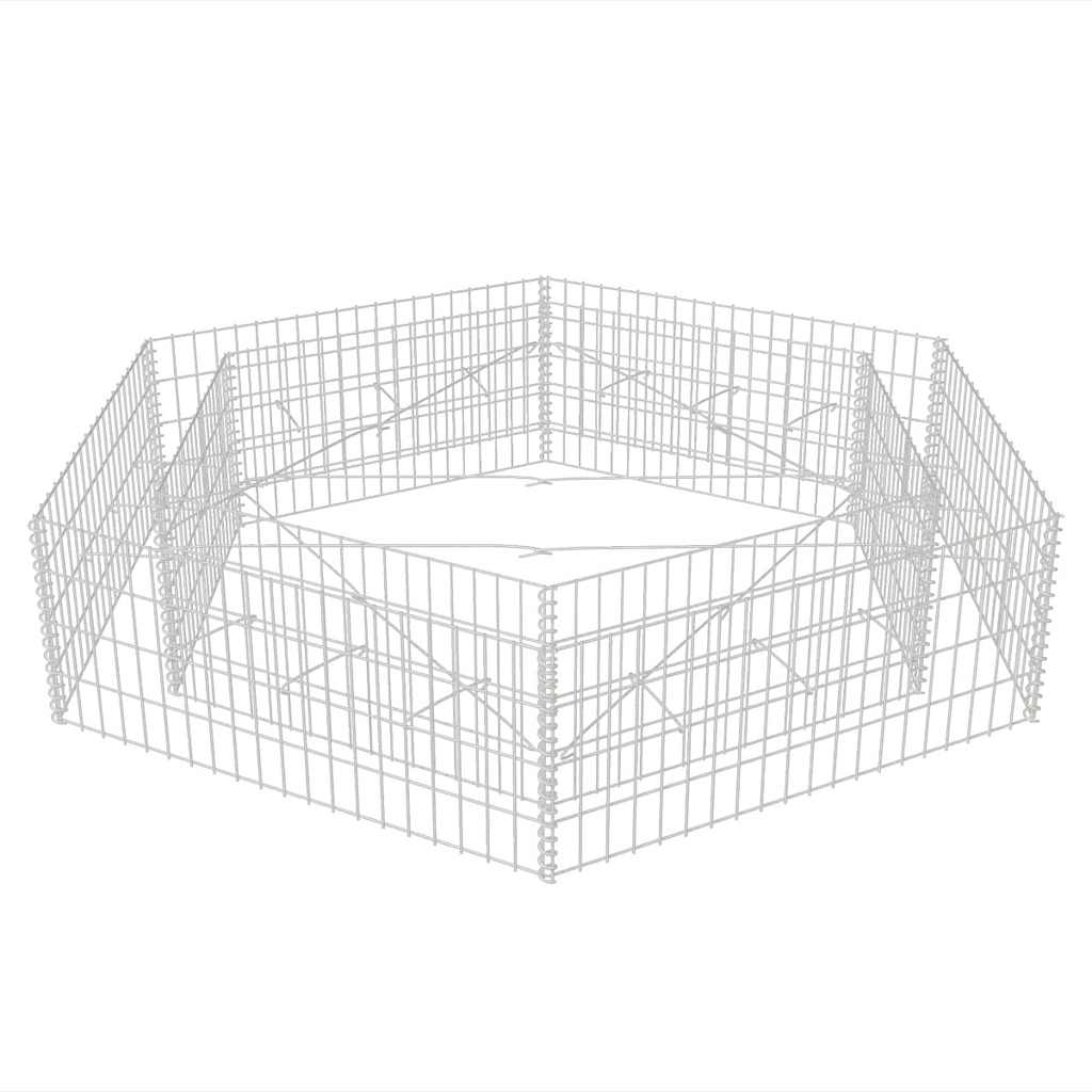 Sechseckiges Gabionen-Hochbeet 100×90×50 cm