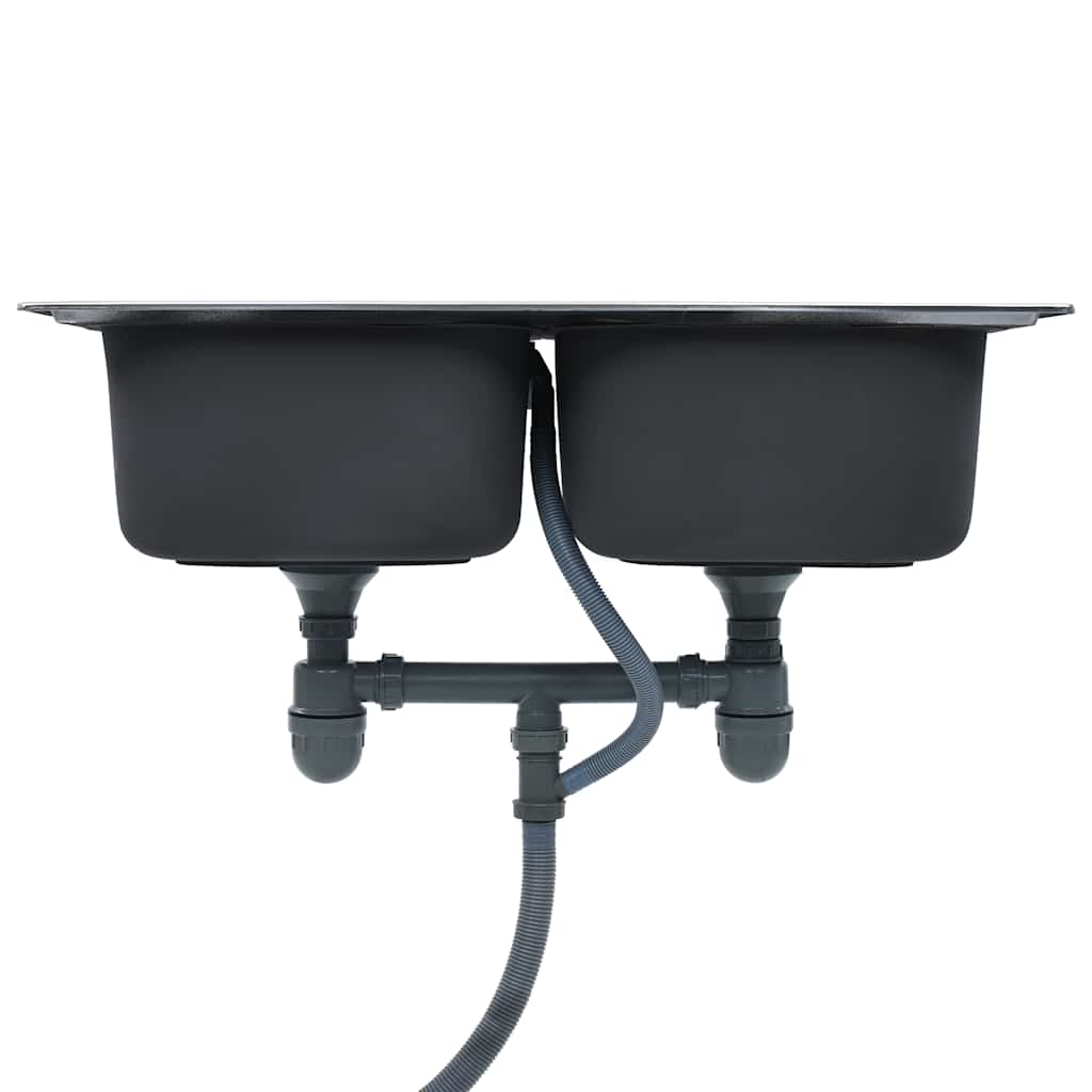Einbauspüle mit Sieb und Siphon Edelstahl