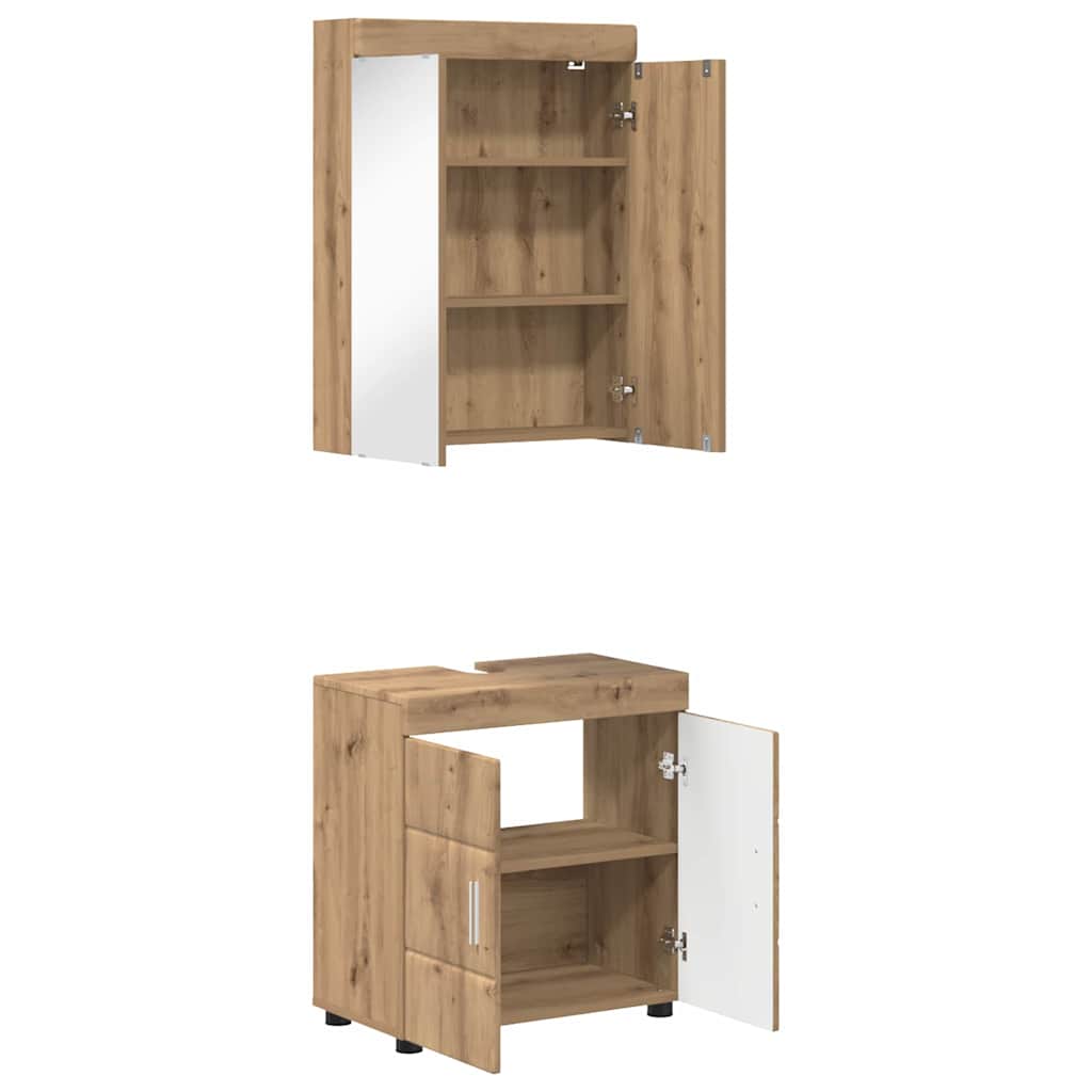 Badezimmermöbel-Set TULUM 2 pcs Weiß 60 x 34 x 63 cm
