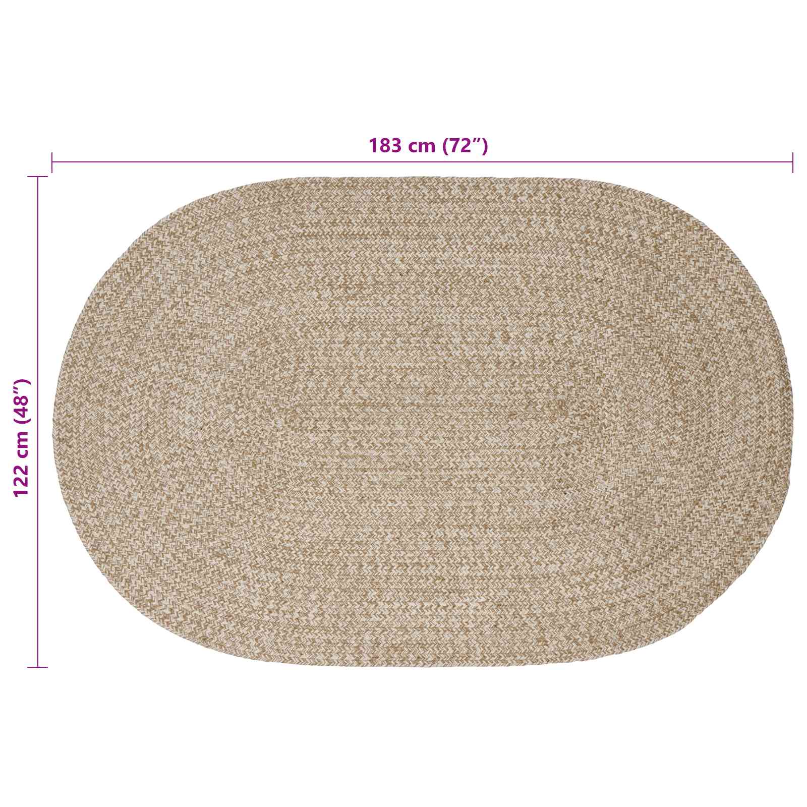 Bereichsteppiche Weiß 100 x 152 cm Jute