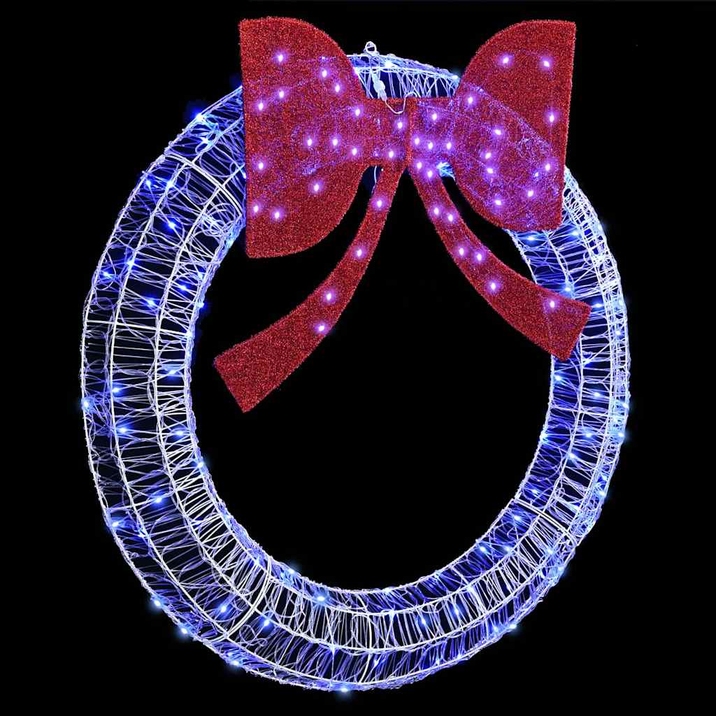 Kranz mit 60 LEDs Warmweiß 76 x 76 x 8,5 cm Acryl
