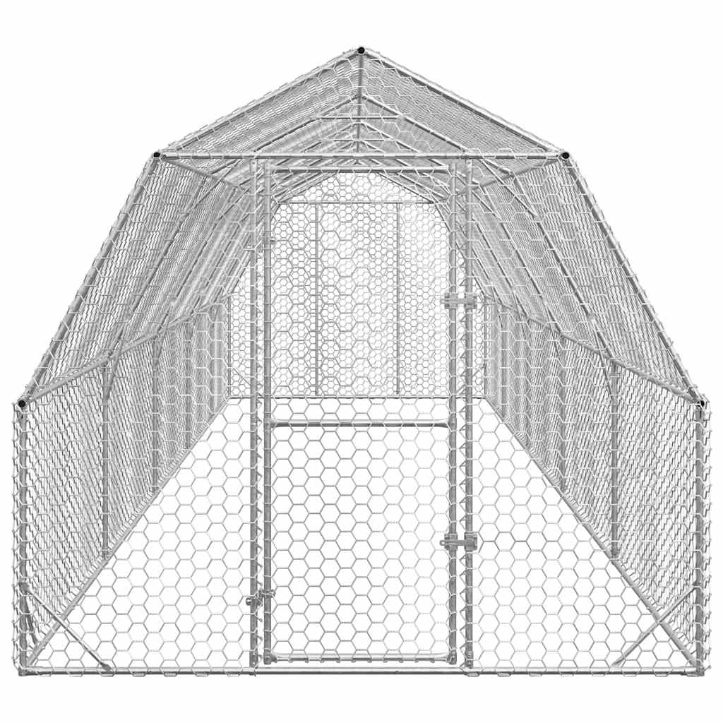 Hühnerstall 2,5x4x2,25 m Verzinkter Stahl
