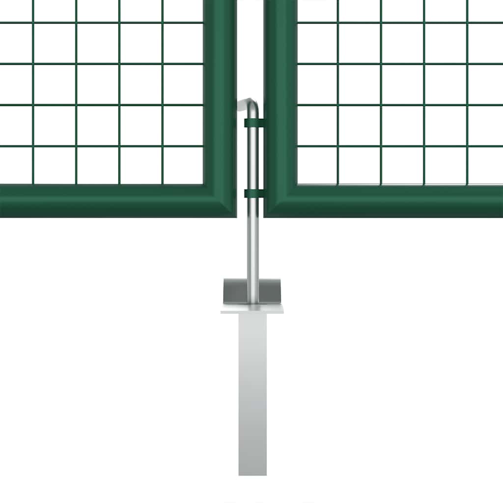 Maschen-Gartentor aus Stahl 400 x 75 cm Grün