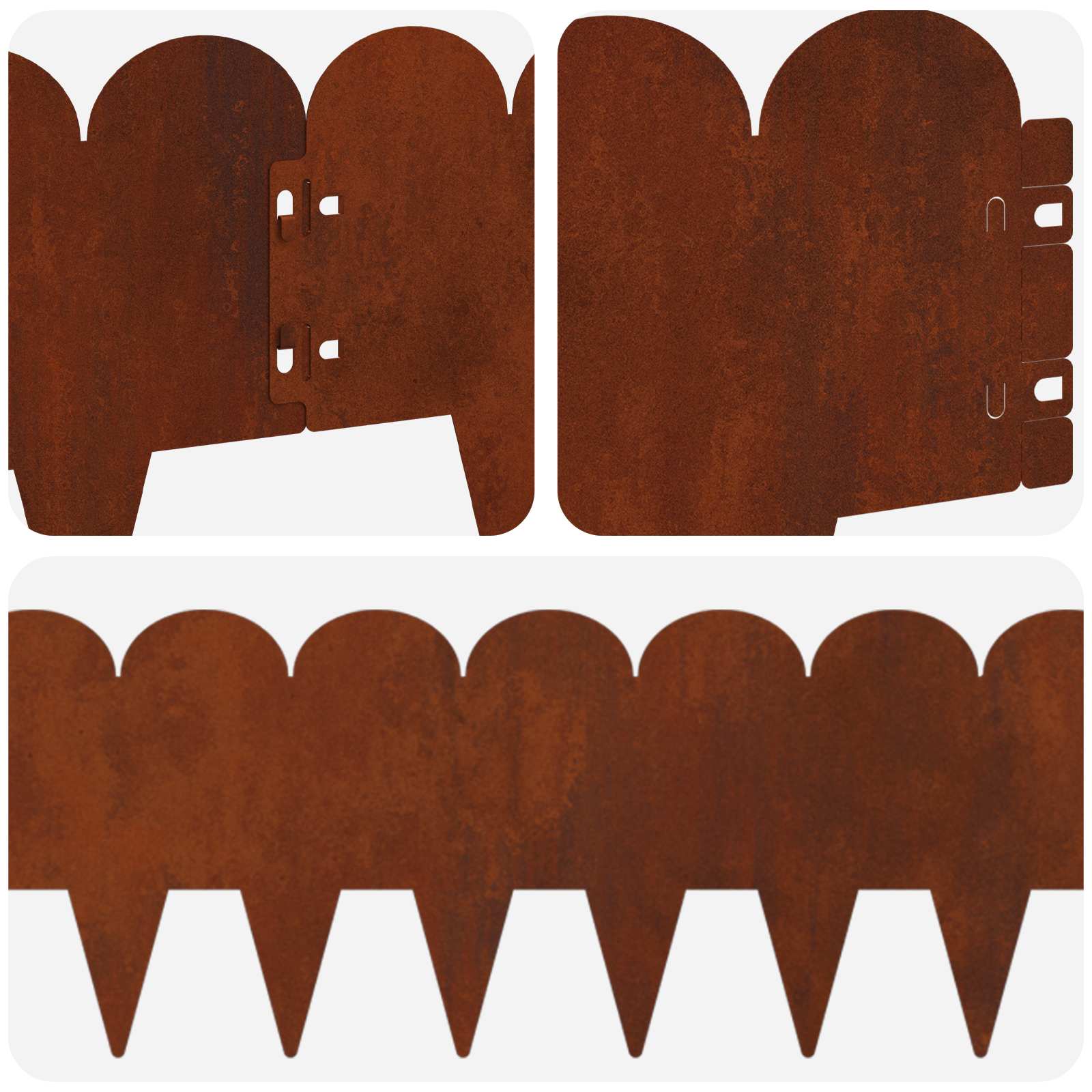 Raseneinfassung 10 pcs 103 x 15 cm Stahl Schwarz