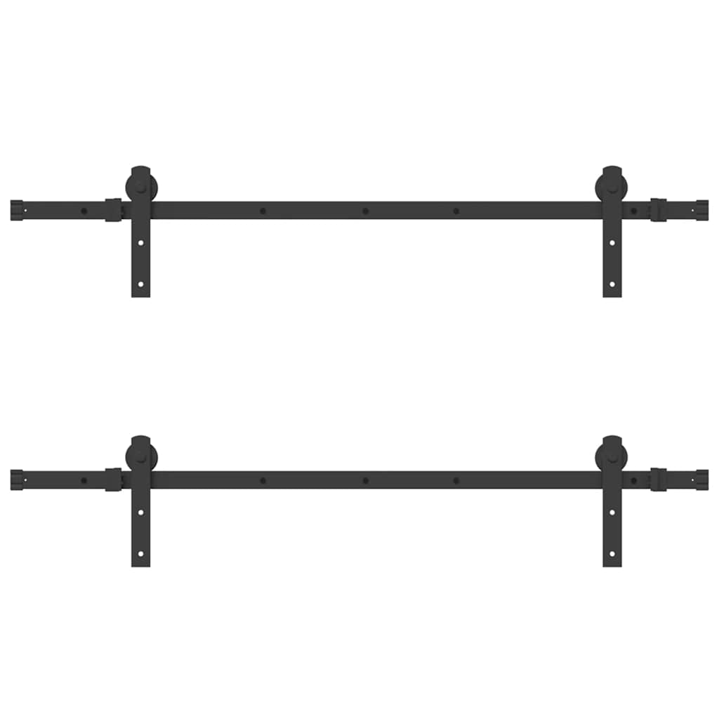 Schiebetürbeschlag-Set 366 cm Stahl Schwarz