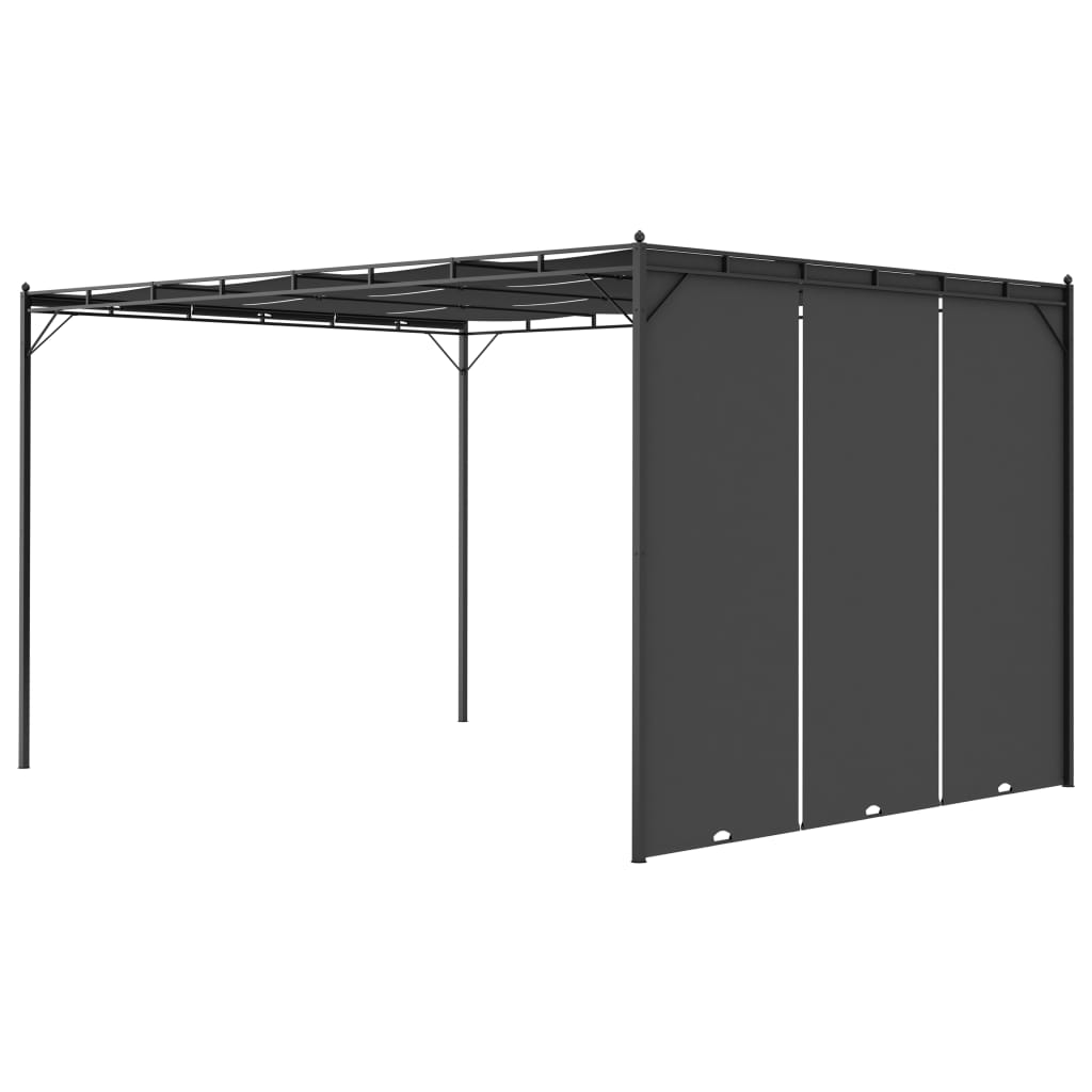 Pavillon 4 x 3 x 2,3 m Grün Polyester und Stahl