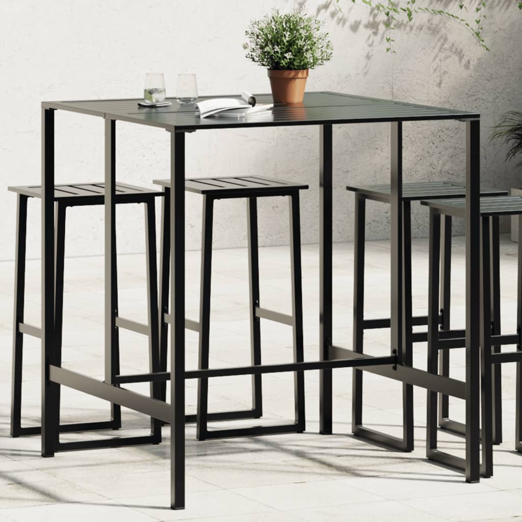 Bartisch Schwarz 50x50x110 cm Pulverbeschichteter Stahl