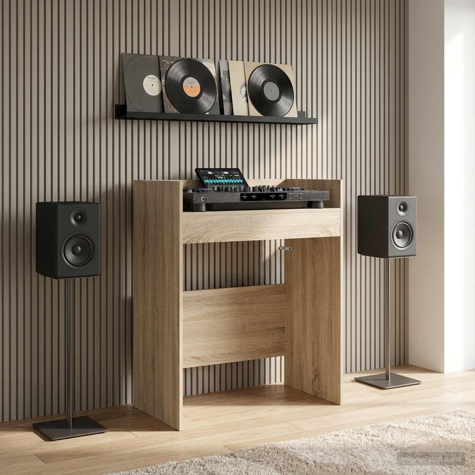 DJ Tisch Weiß 102 x 45 x 102 cm Holzwerkstoff