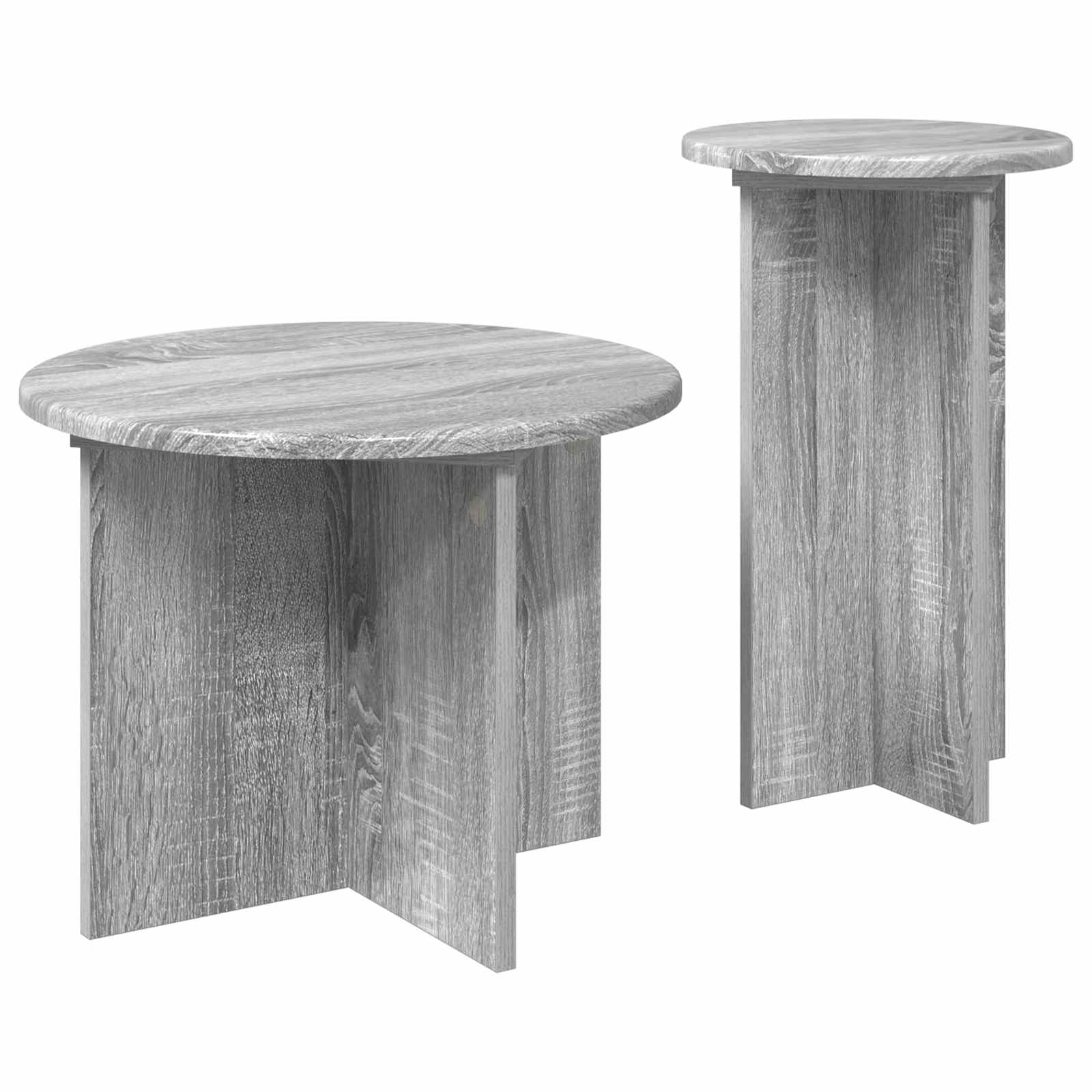 Beistelltisch-Set mit Speicher 2 pcs Weiß Holzwerkstoff