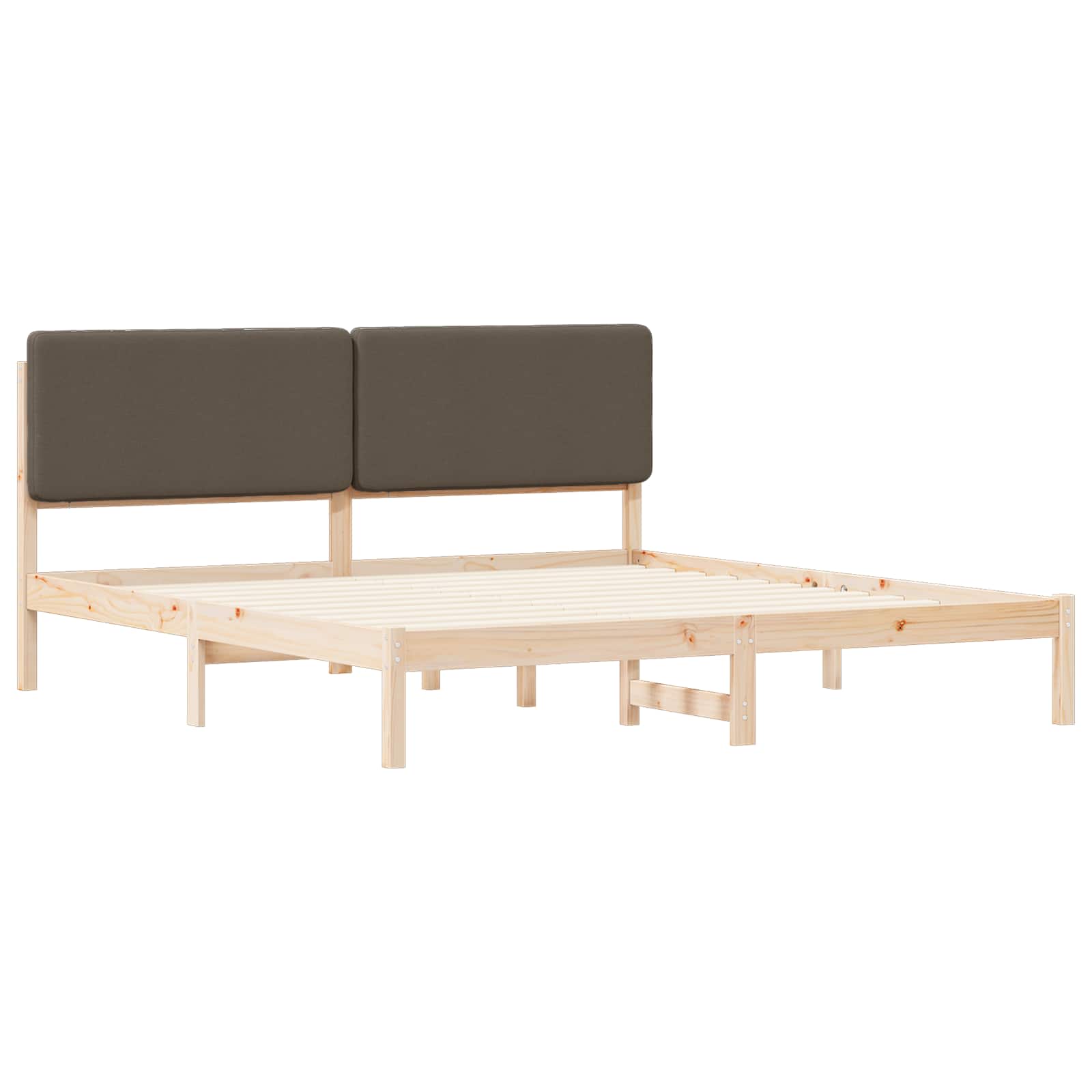 Bettgestell mit gepolstertem Kopfteil Hellgrau 200 x 200 cm