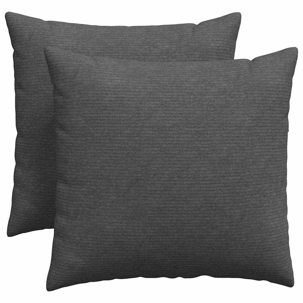 Sofakissen 2 Stück Hellgrau 50 x 30 cm Cordstoff