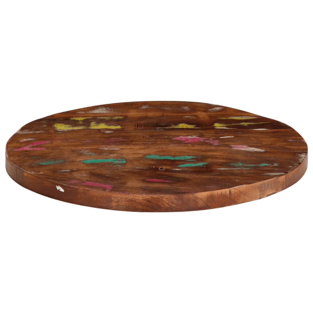 Tischplatte Ø 40x2,5 cm Rund Raues Massives Mangoholz