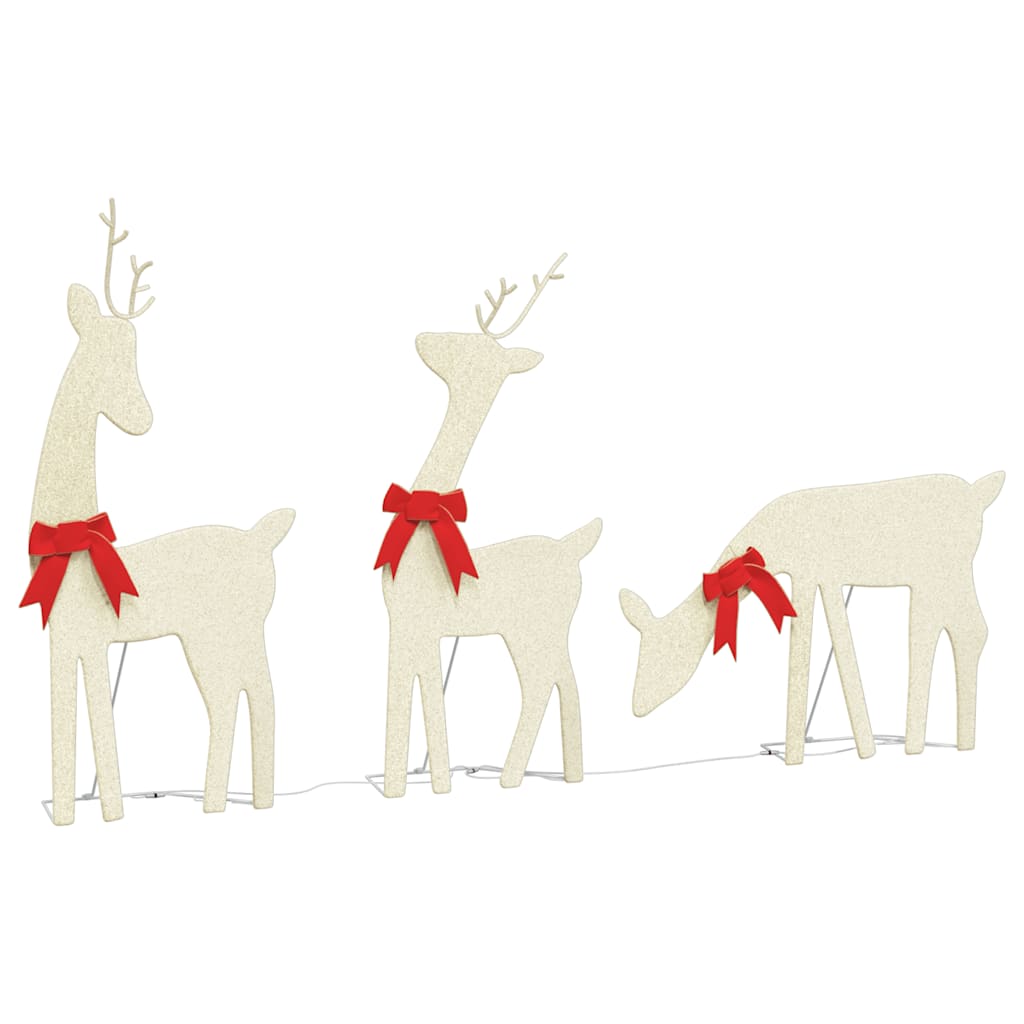 Weihnachtsdeko LED Rentiere 270x7x90 cm Golden Warmweiß