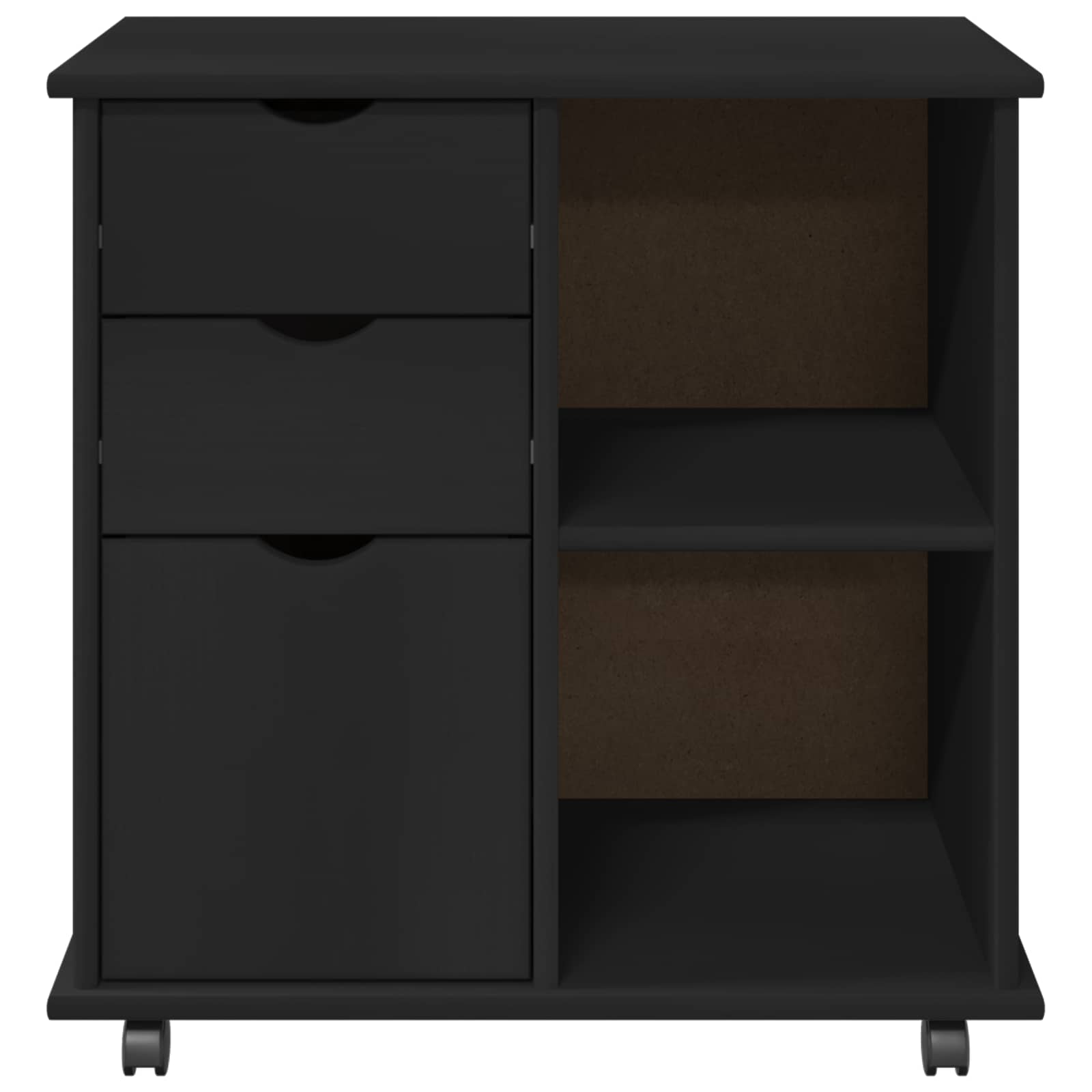 Rollschrank Honigbraun 63,5 x 39 x 65,5 cm Massivholz Kiefer