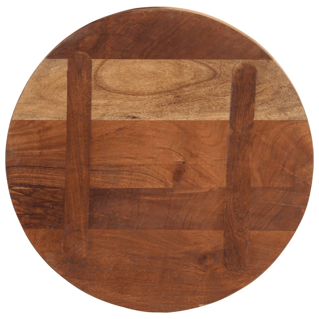 Tischplatte Ø 40x2,5 cm Rund Raues Massives Mangoholz